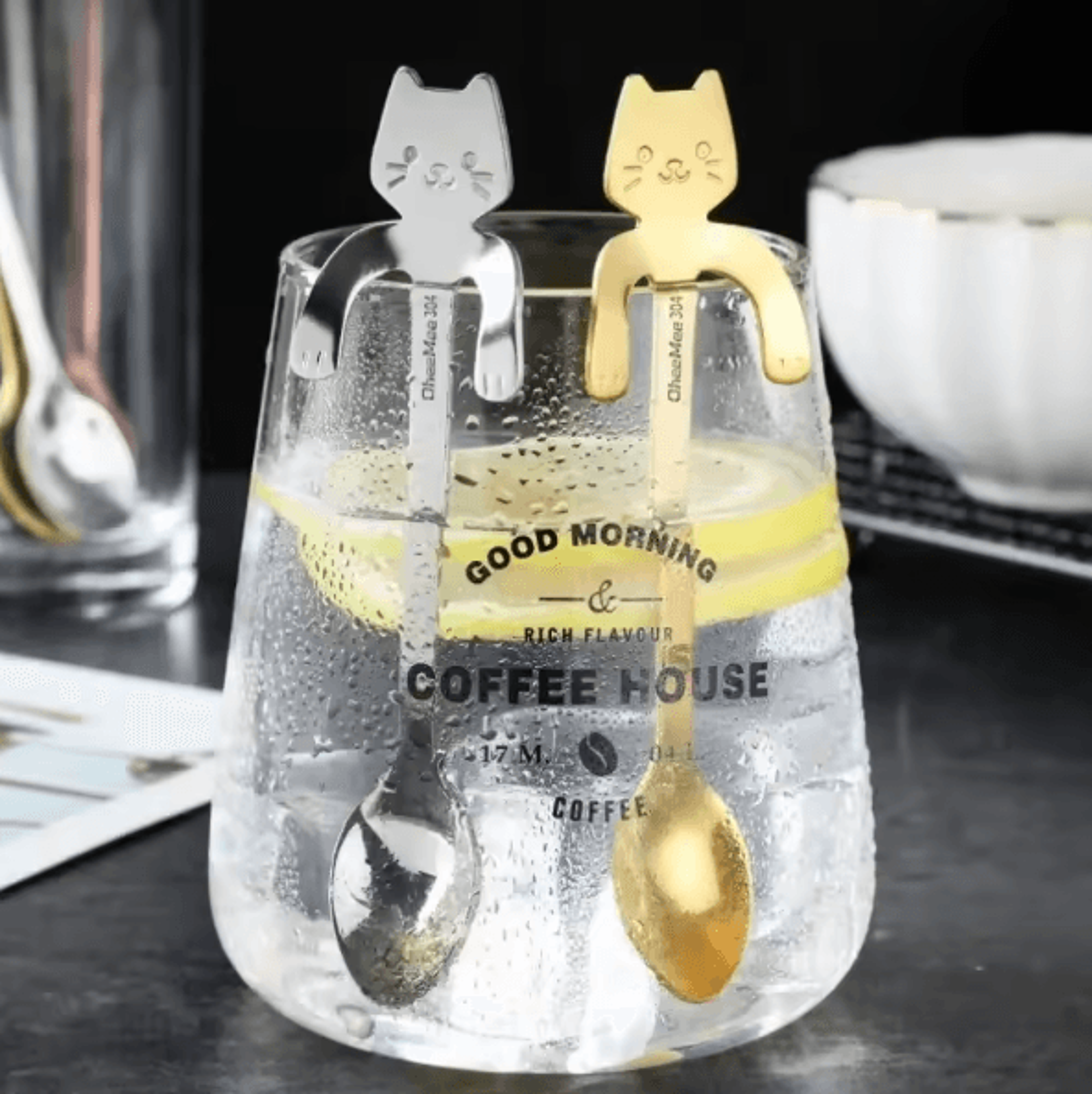KittySip 304 Stainless Steel Cat Spoon Set  Cute Hanging Coffee Stirring Spoon 24PCS 1
