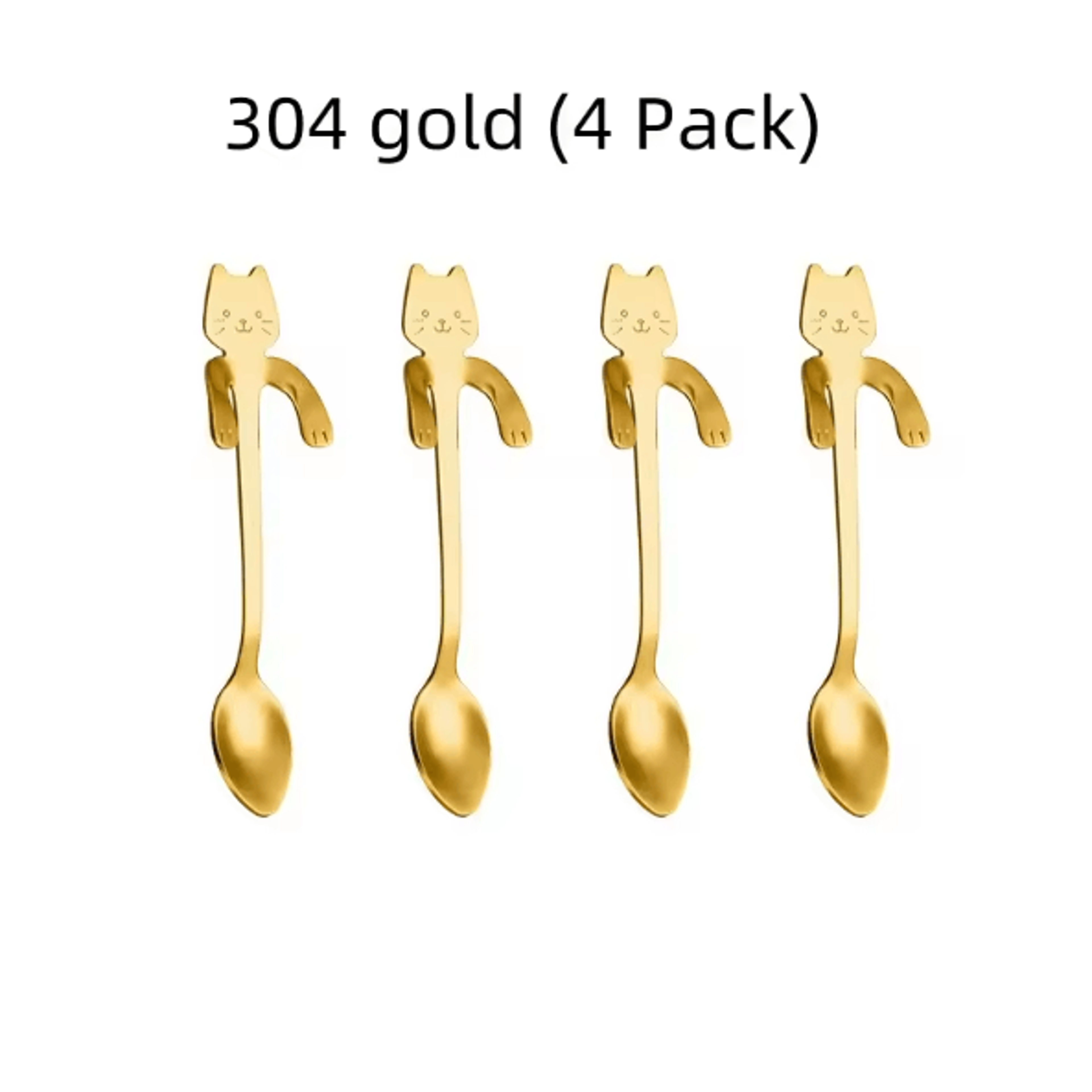 KittySip 304 Stainless Steel Cat Spoon Set  Cute Hanging Coffee Stirring Spoon 24PCS 6