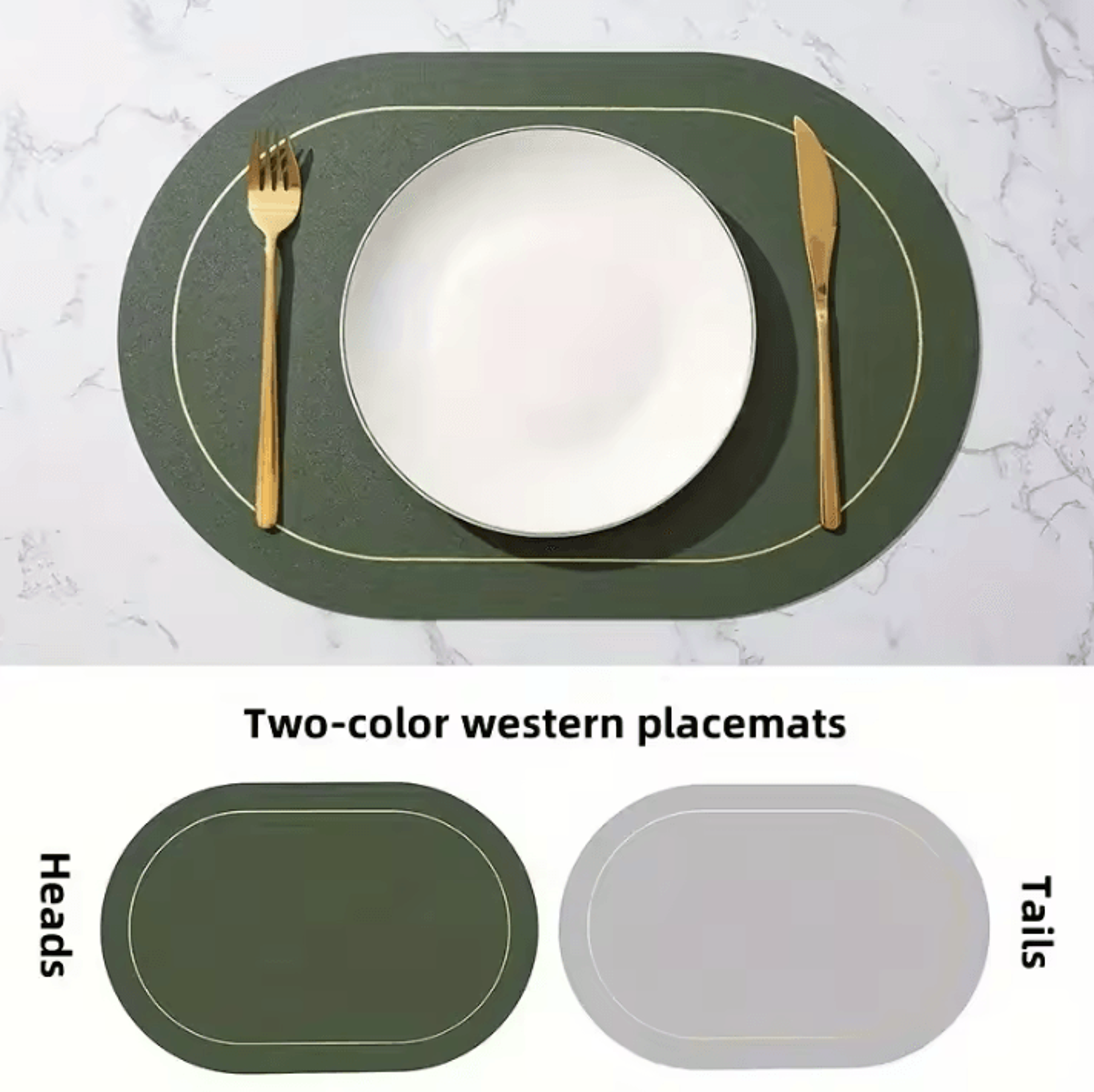 Modern Leather Table Placemats  Waterproof HeatResistant Dining Placemats With NonSlip ColorBlock D 5