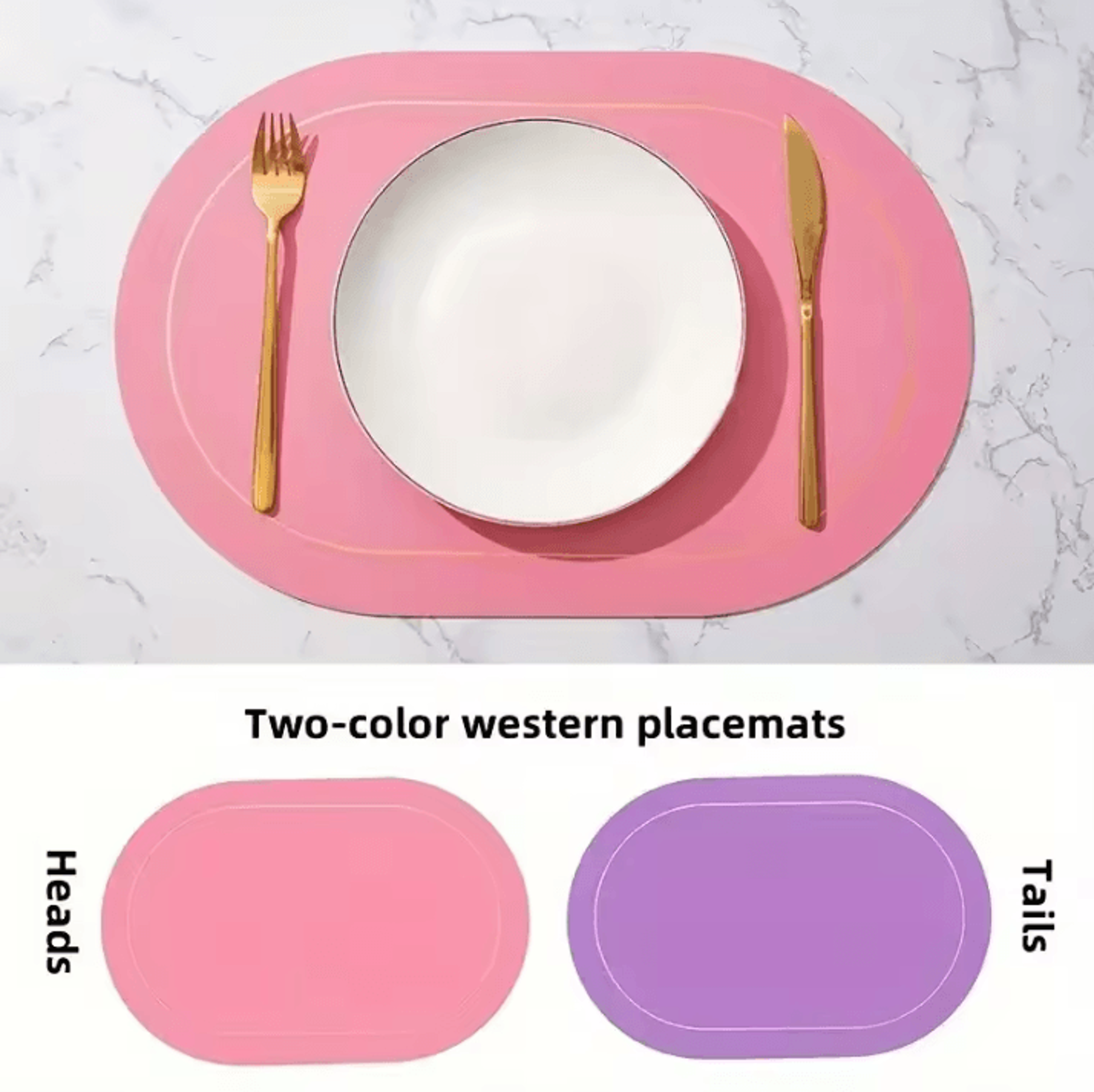 Modern Leather Table Placemats  Waterproof HeatResistant Dining Placemats With NonSlip ColorBlock D 7