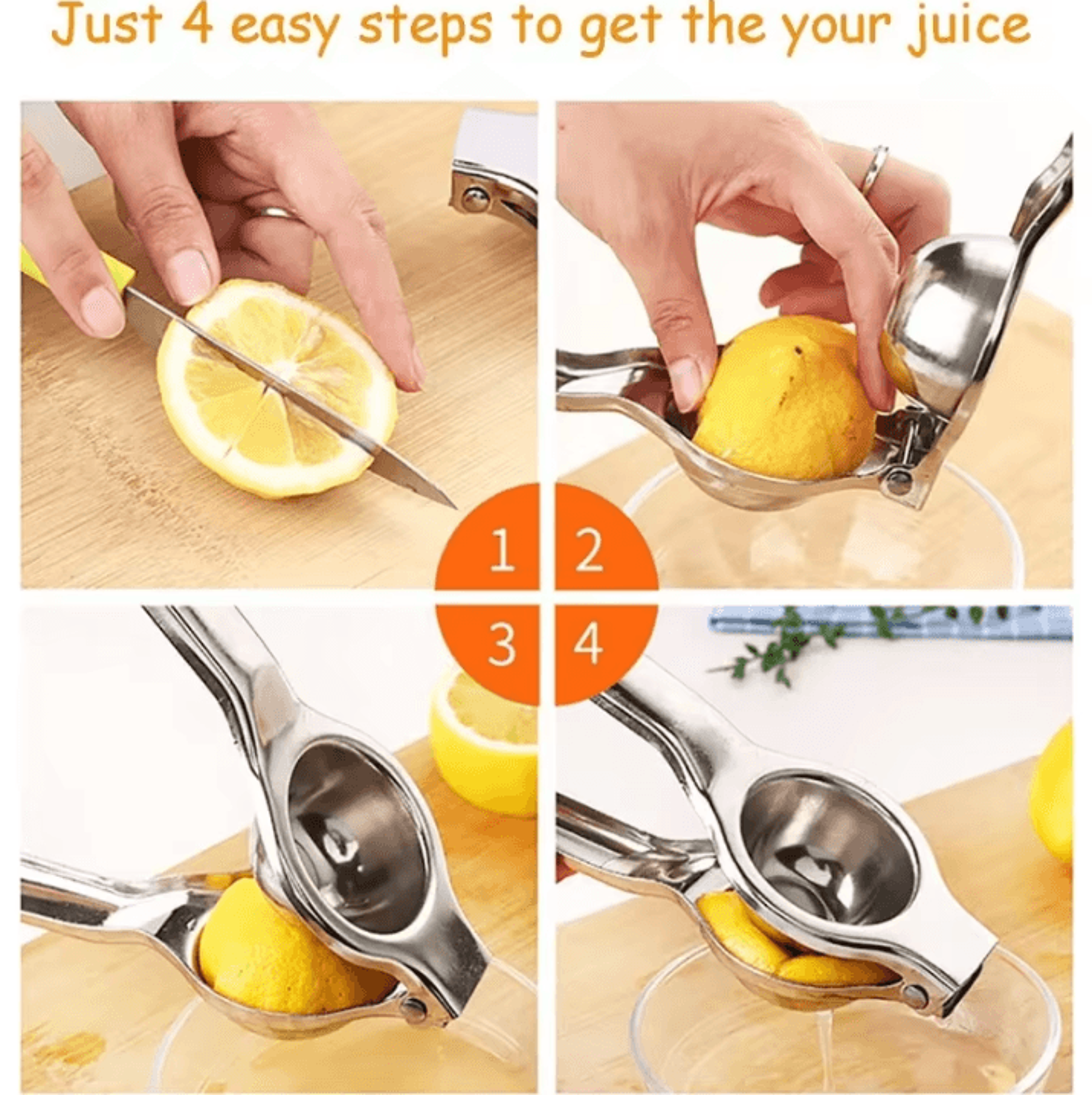 Stainless Steel Lemon Squeezer  HeavyDuty Manual Citrus Juicer  Lime Press 3