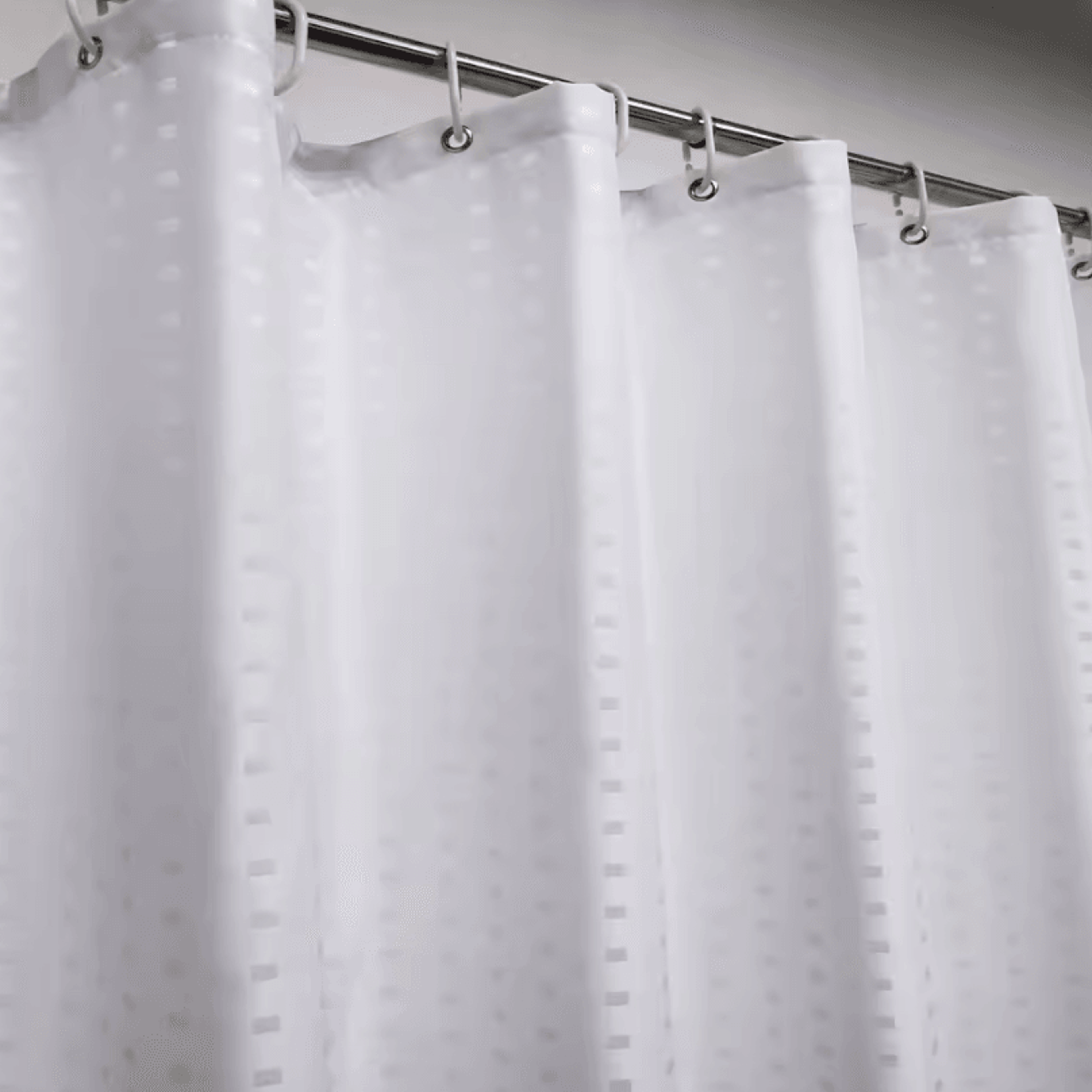 HotelGrade Water Repellent Polyester Shower Curtain  Durable Fabric Bathroom Liner With Weighted Bo 3