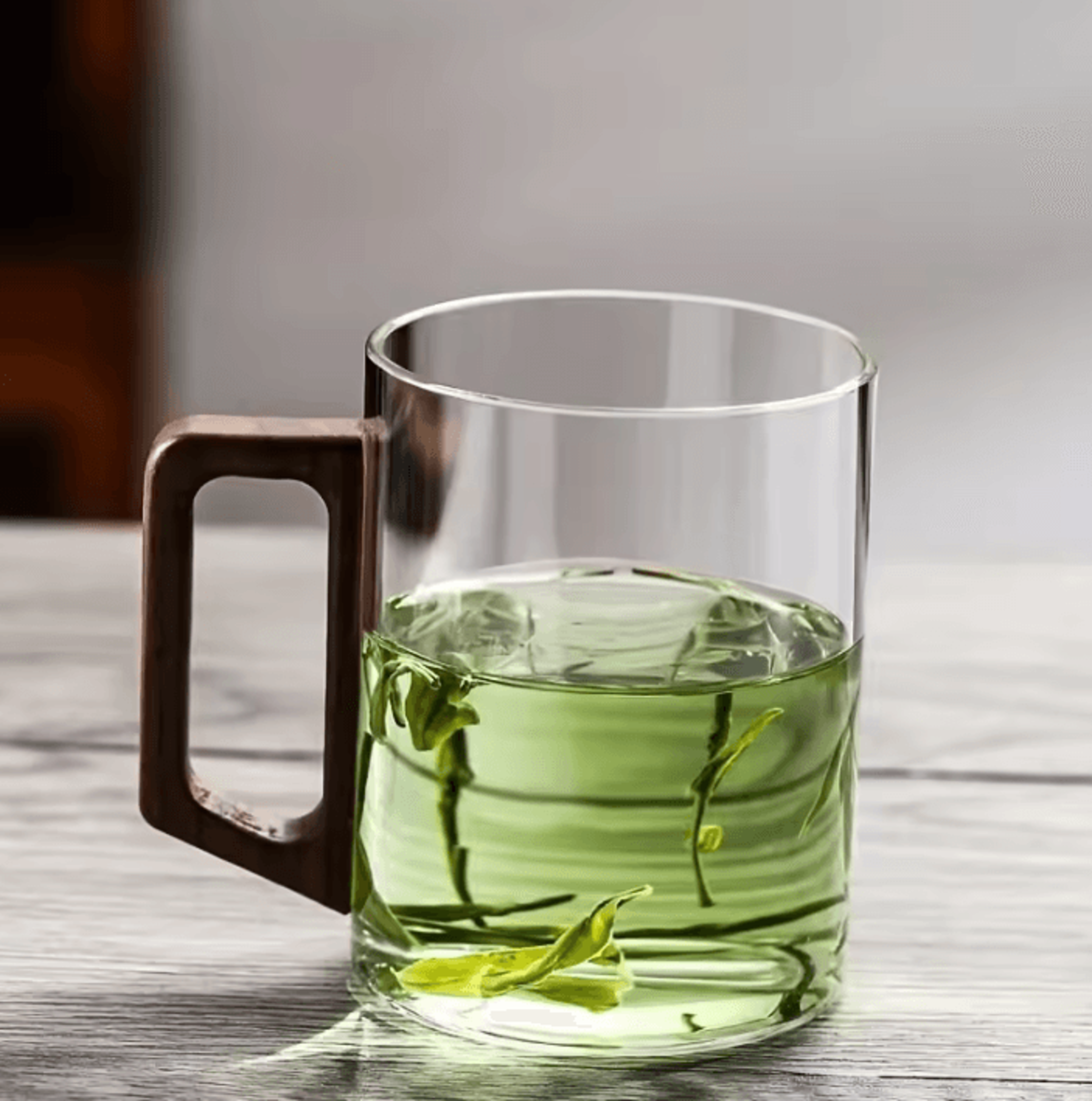 400ml HeatResistant Glass Tea Cup With Walnut Handle  Elegant Coffee  Office Drinking Mug 6