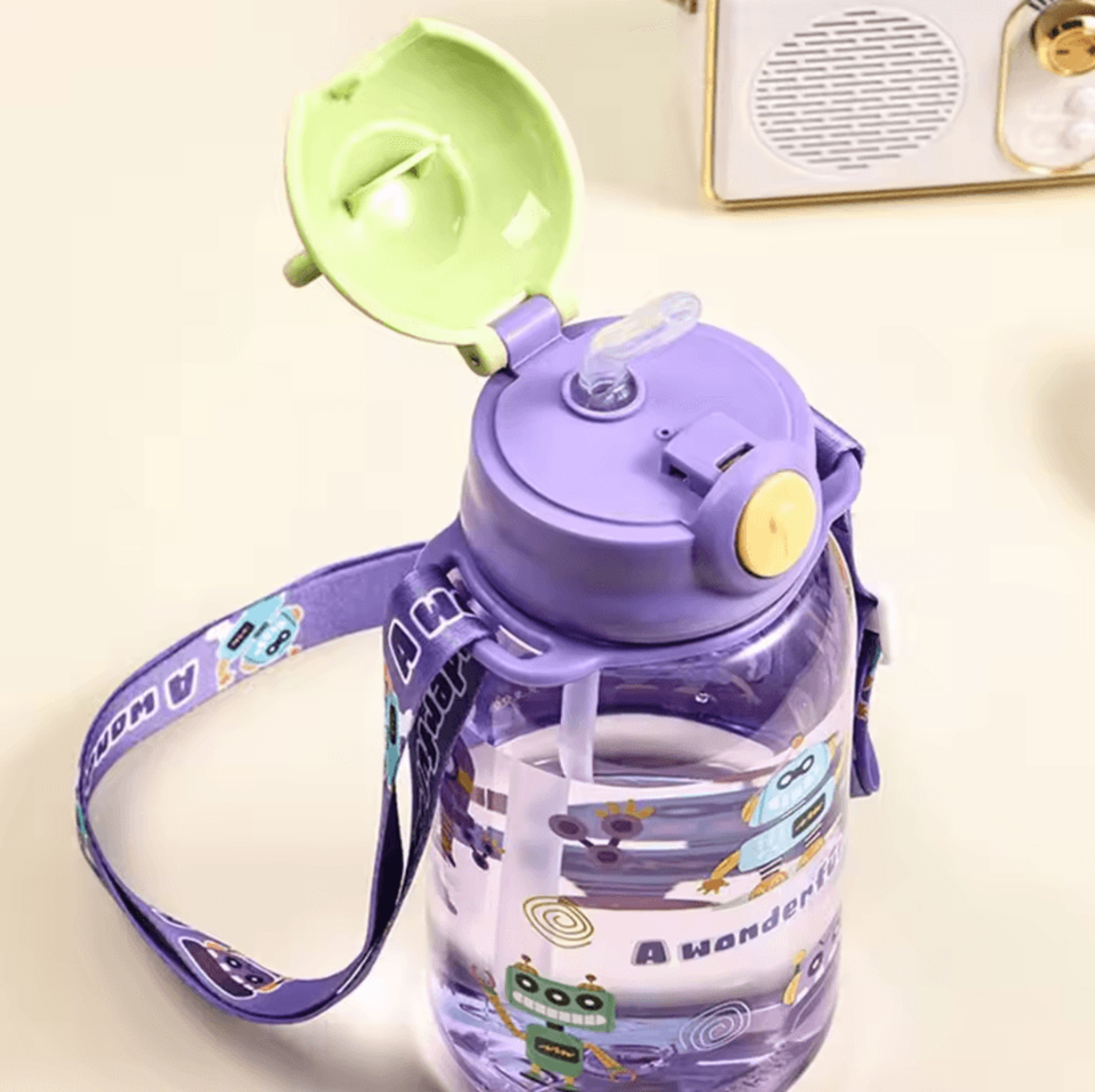 650ml Cute Kids Water Bottle With Straw  BPAFree Leakproof School  Outdoor Drink Bottle 3