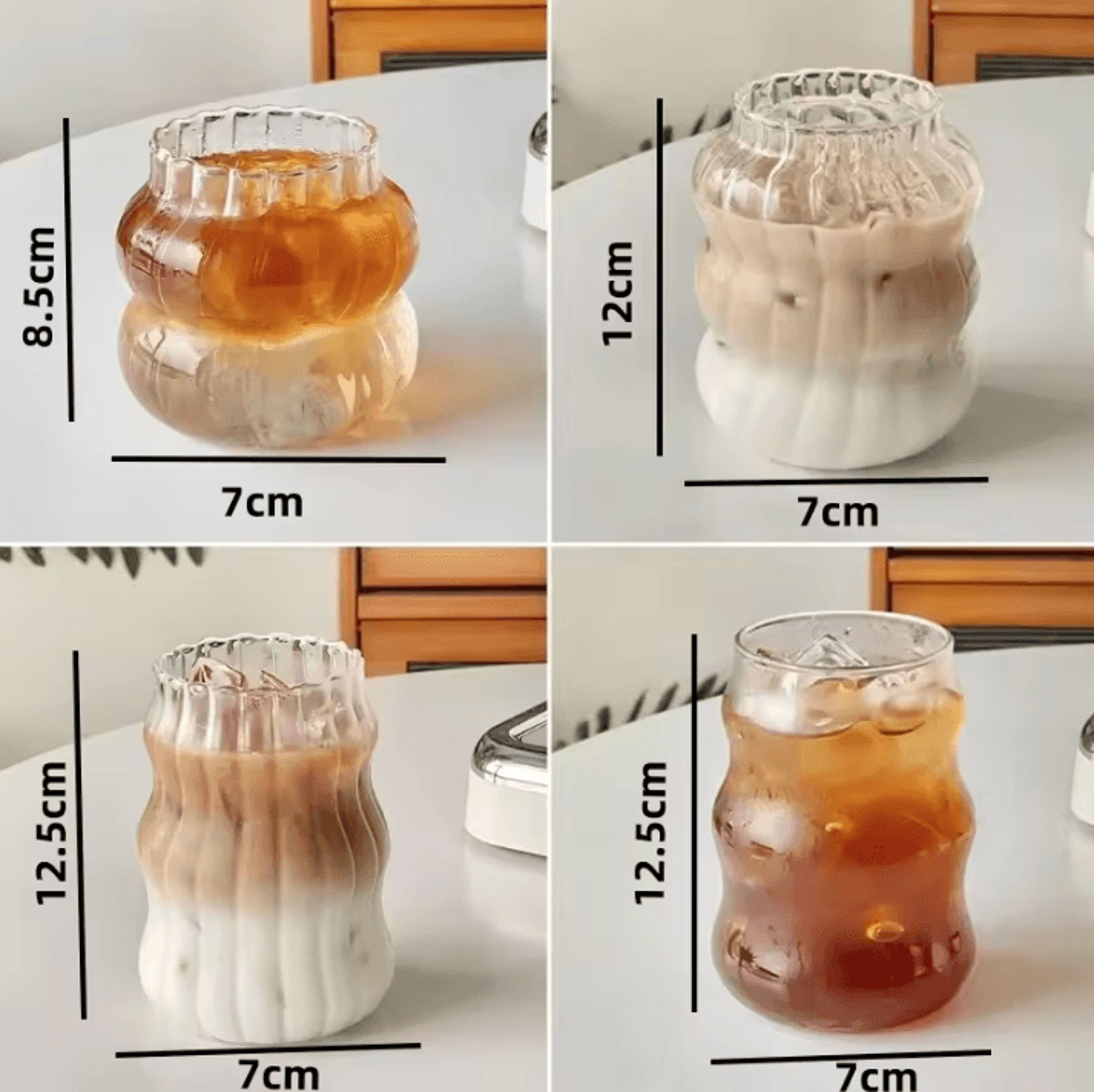 HeatResistant Striped Glass Tumbler  Transparent Coffee Tea  Juice Cup 410ml  530ml  650ml 4