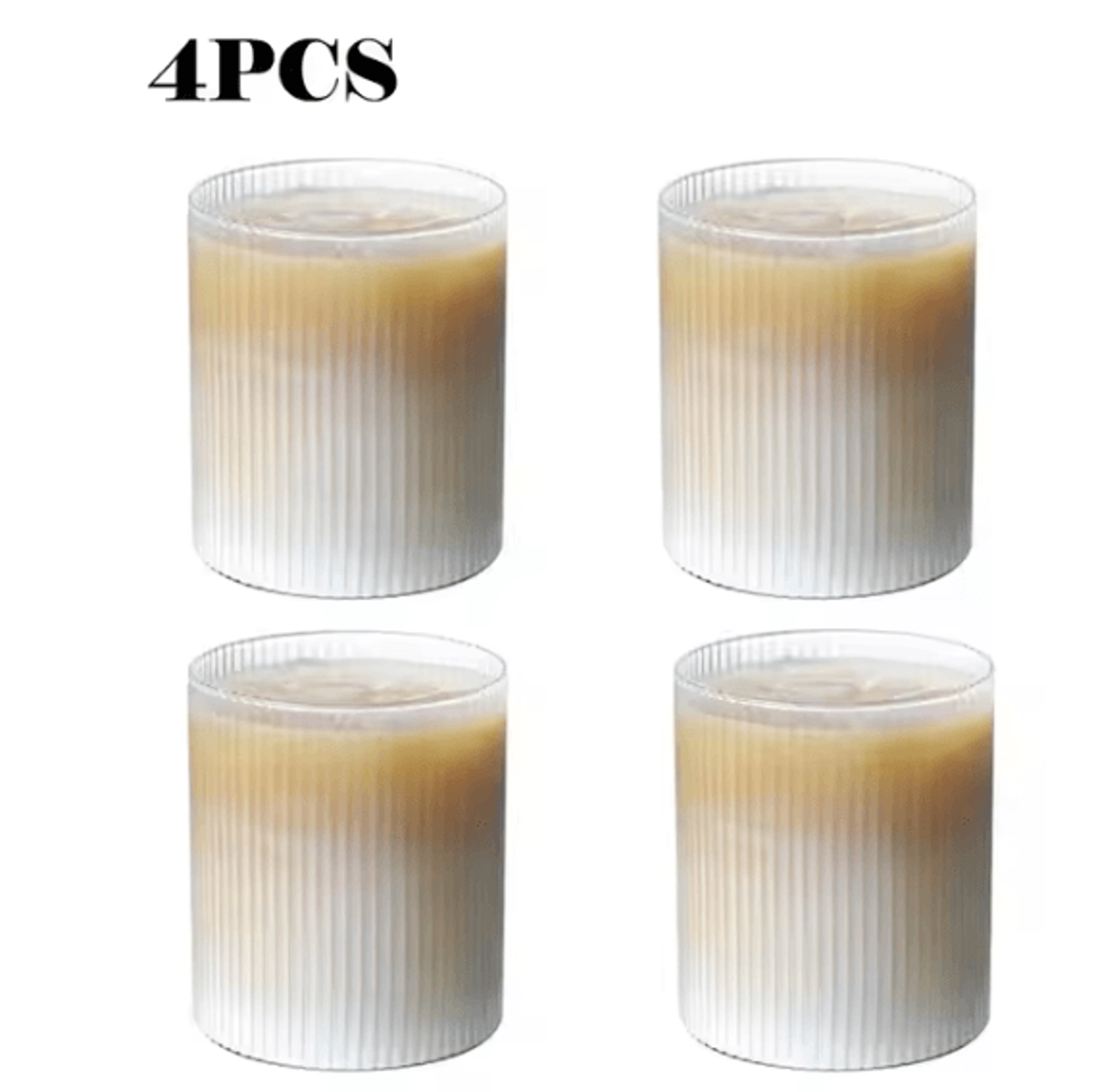 Japanese Striped Glass Coffee Cup  300ml Transparent Bubble Tea  Whiskey Tumbler 6