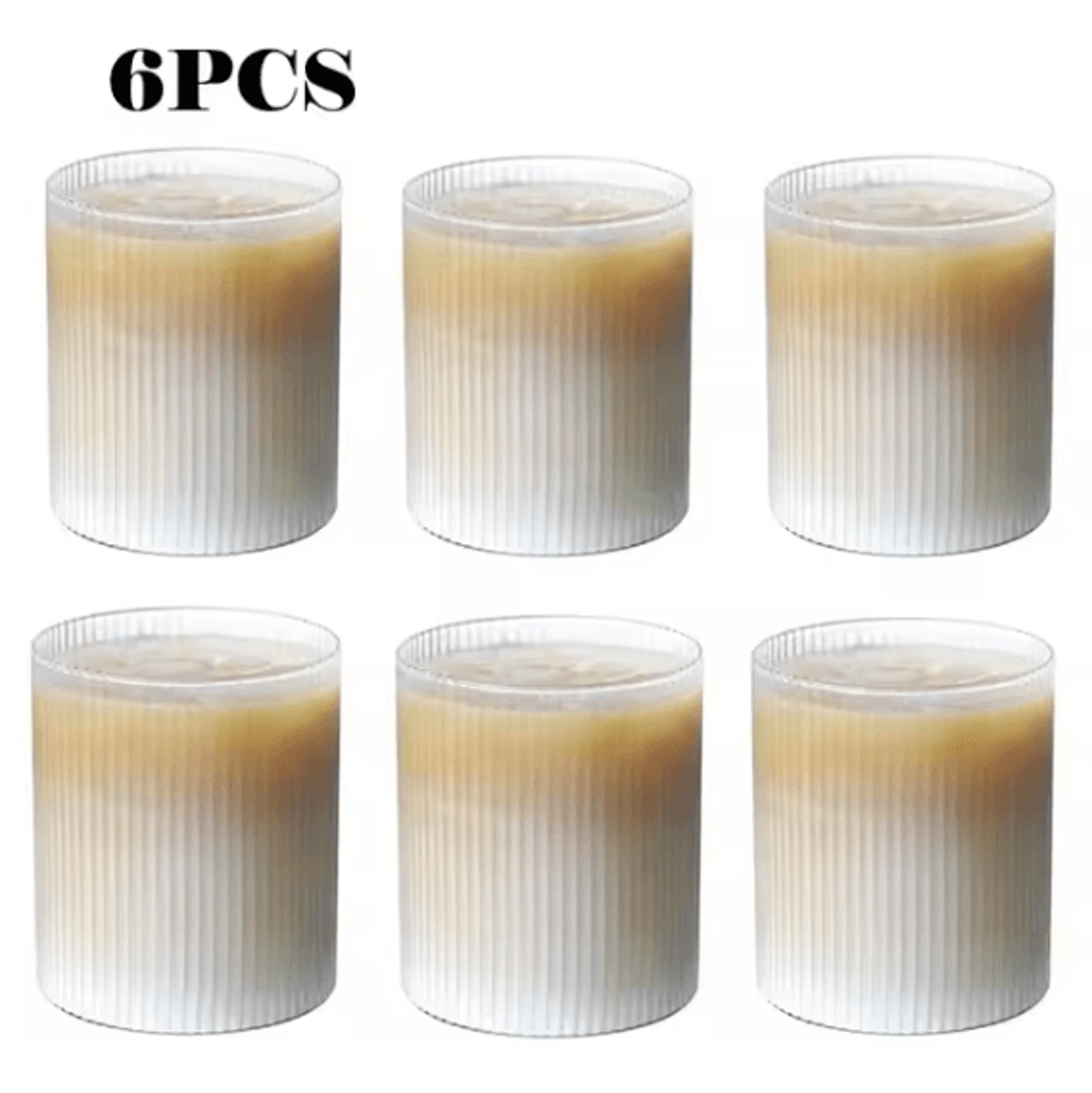 Japanese Striped Glass Coffee Cup  300ml Transparent Bubble Tea  Whiskey Tumbler 7