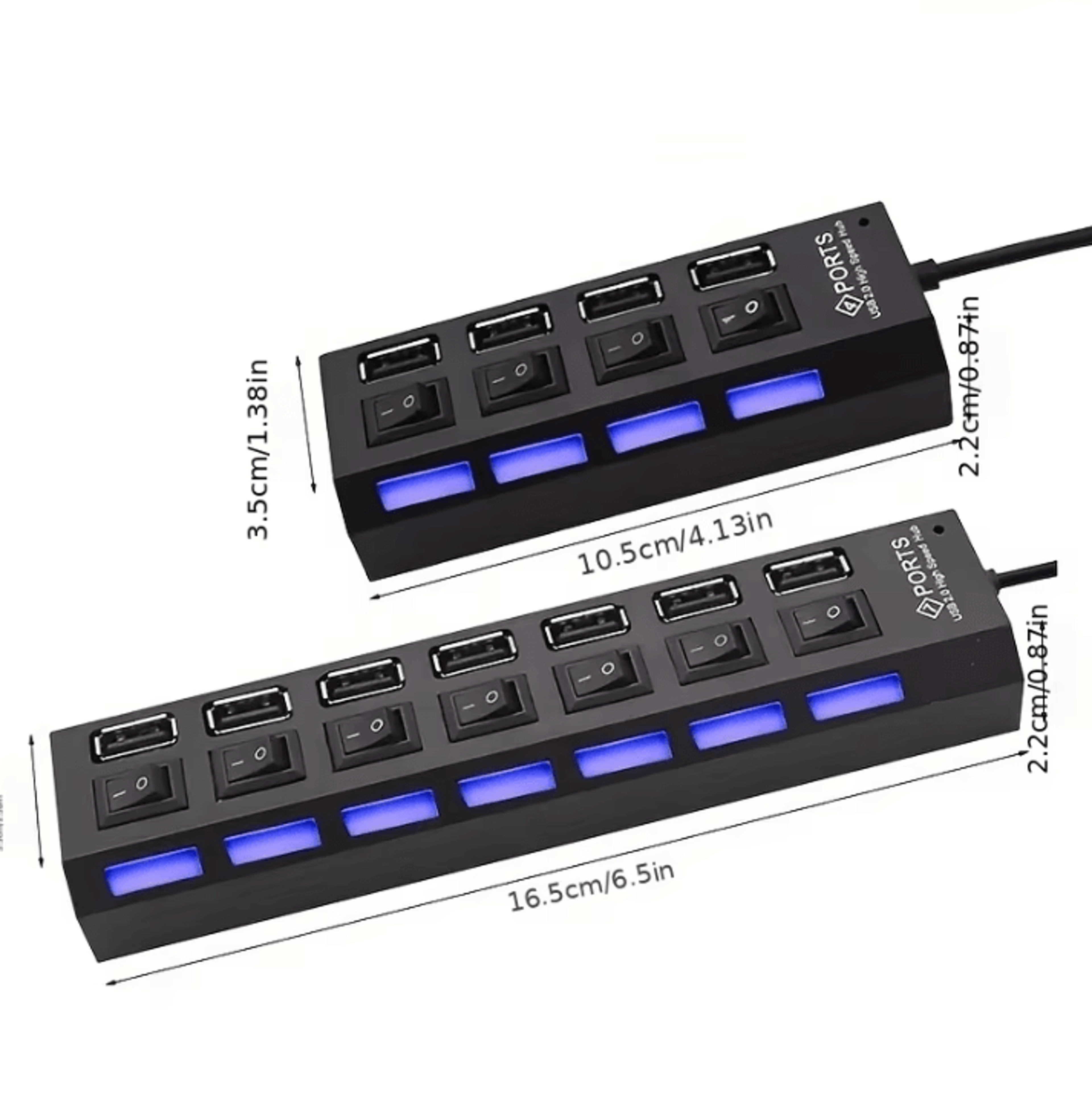 HighSpeed USB 20 Hub Splitter  47 Port Multi USB Expander With LED Switch For PC  Laptop 3