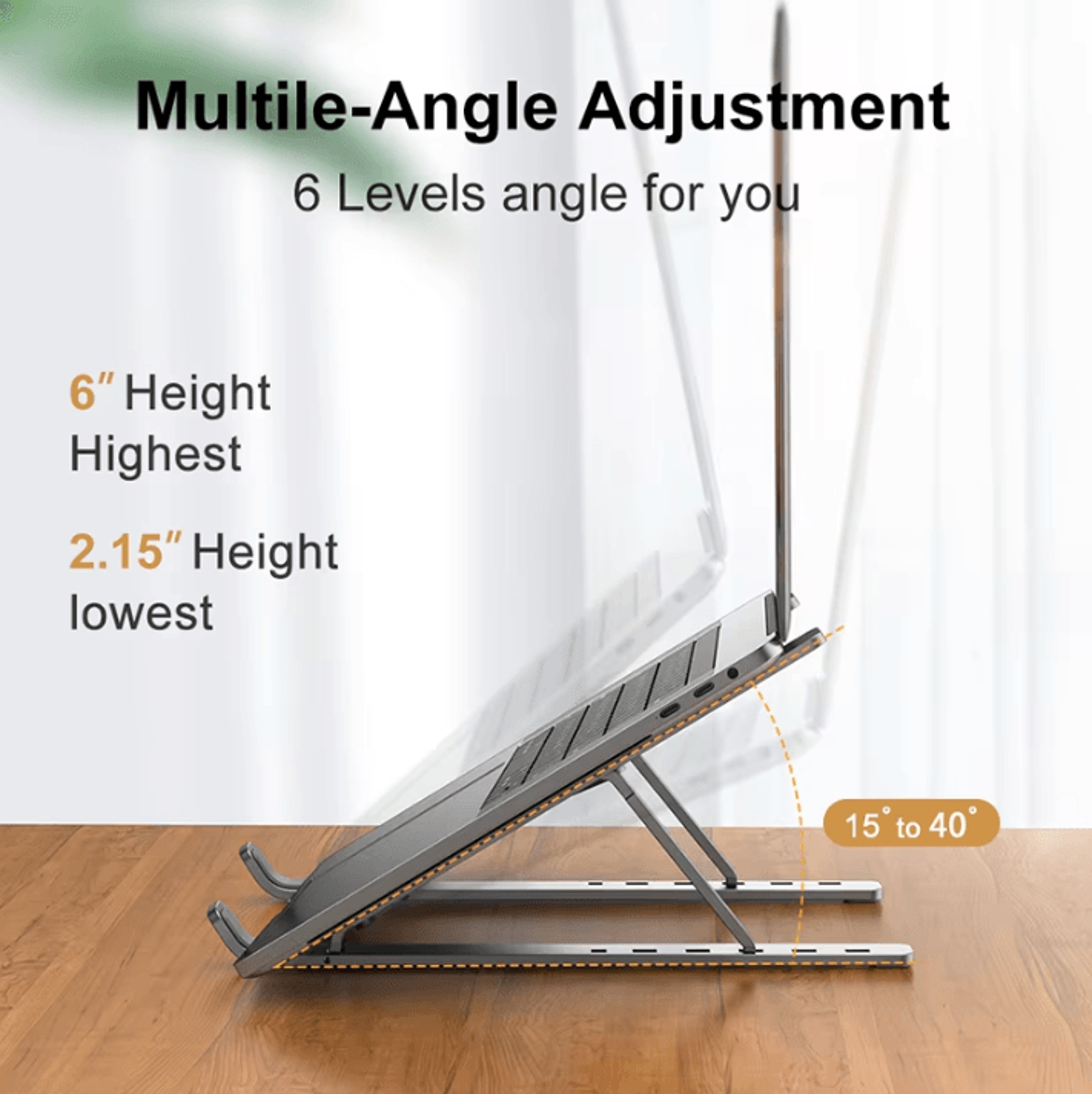 Adjustable Aluminum Laptop Stand  Foldable Ergonomic Cooling Stand For Notebook  MacBook 2