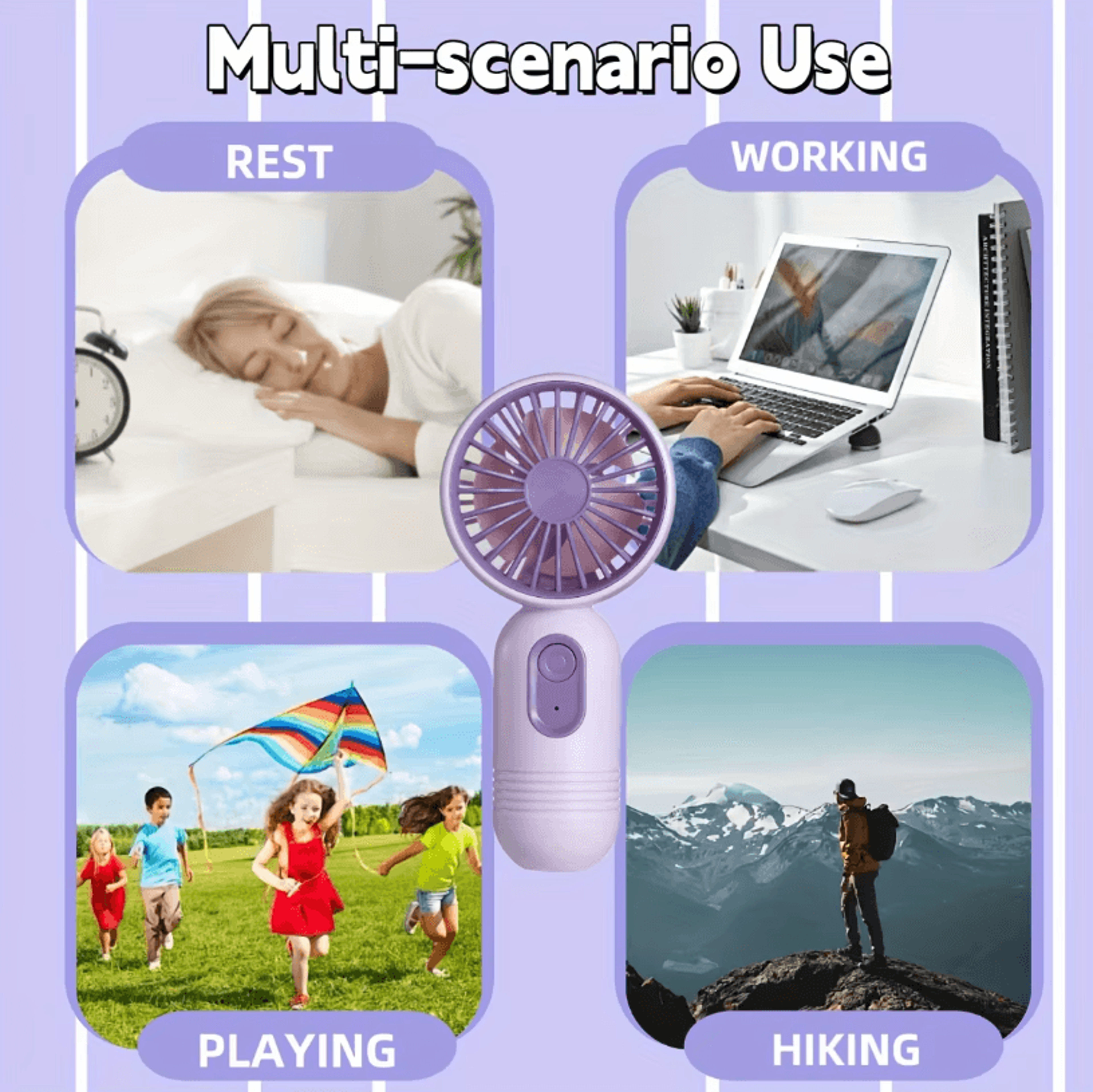 USB Rechargeable Portable Mini Fan  3Speed Handheld Cooling Fan For Travel  Everyday Use 3