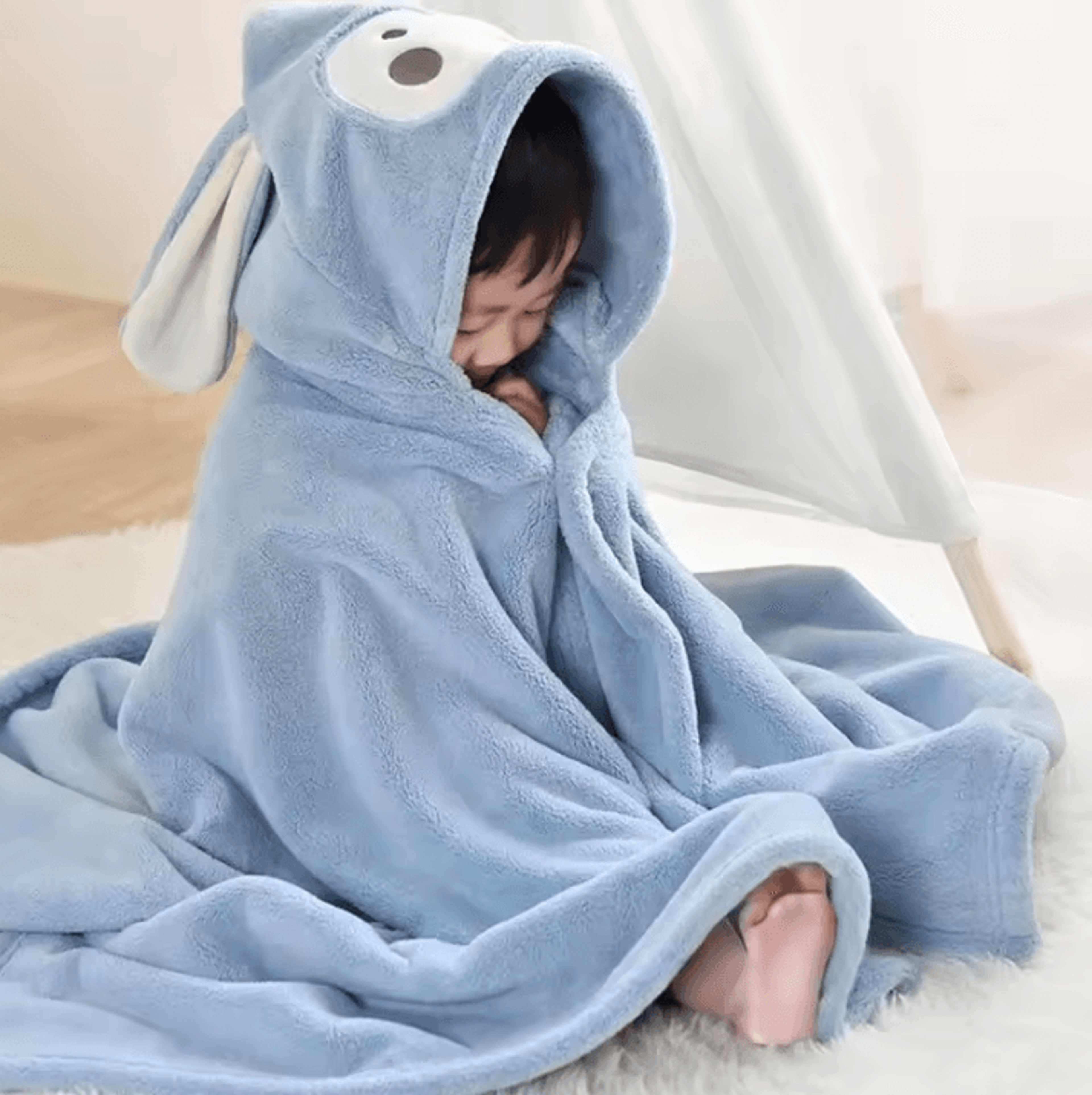 Super Soft Baby Hooded Towel Bathrobe  Cozy Wrap  Swaddle For Newborns 6