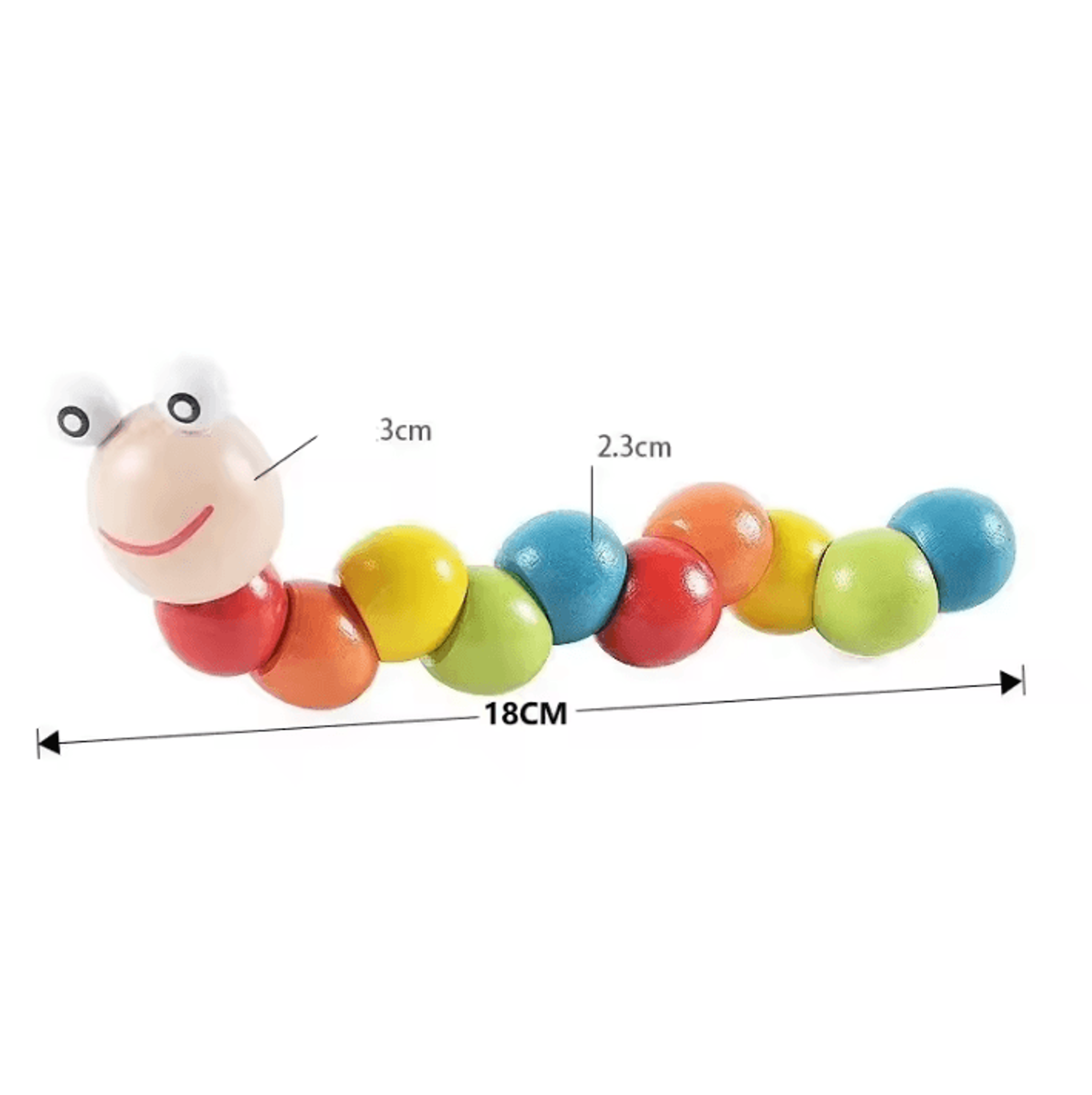 Colorful Montessori Caterpillar Wooden Toy For Sensory Learning  Play 4