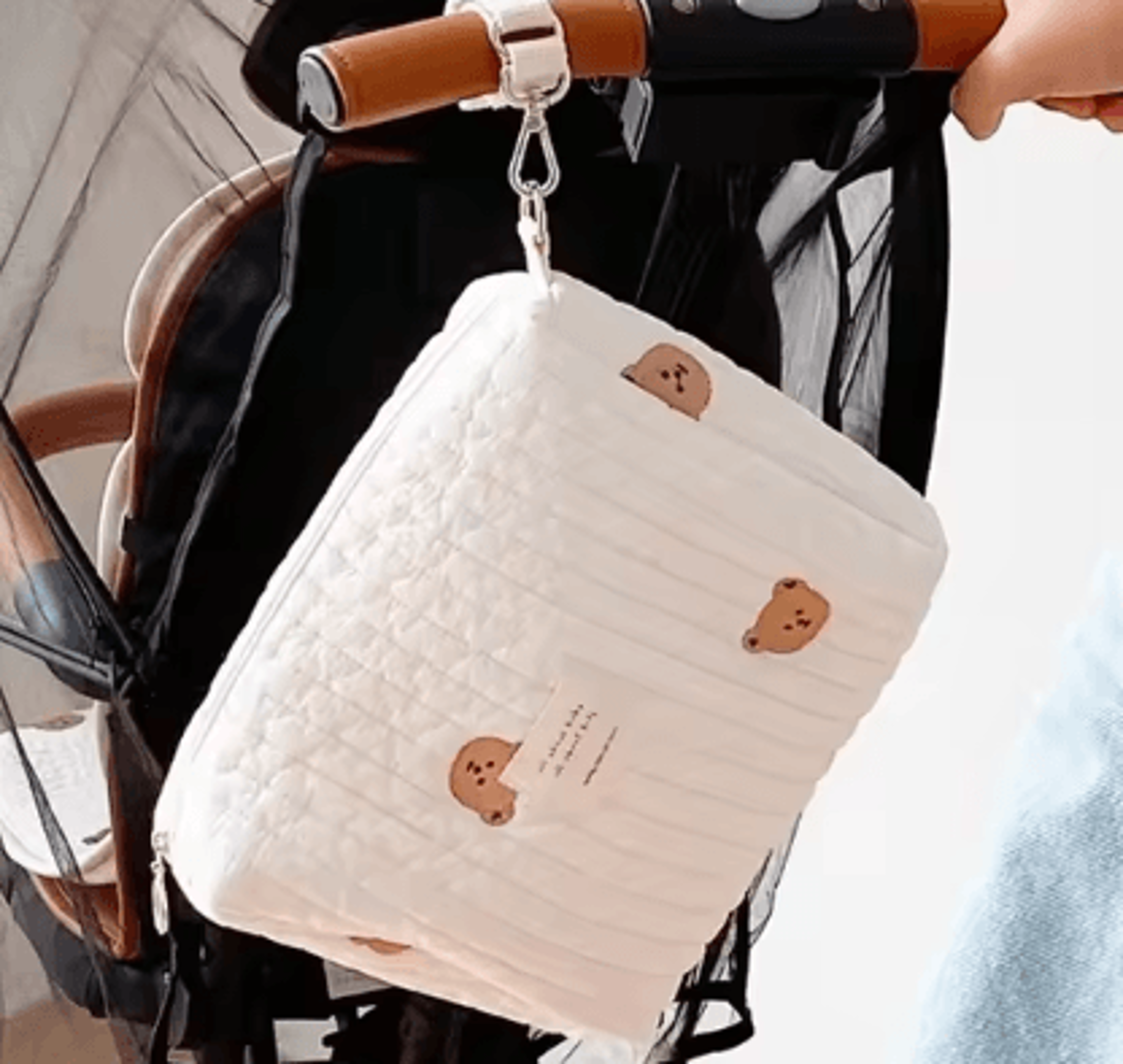 KoreanStyle Quilted Diaper Bag With Elegant Embroidery  Large Storage 3