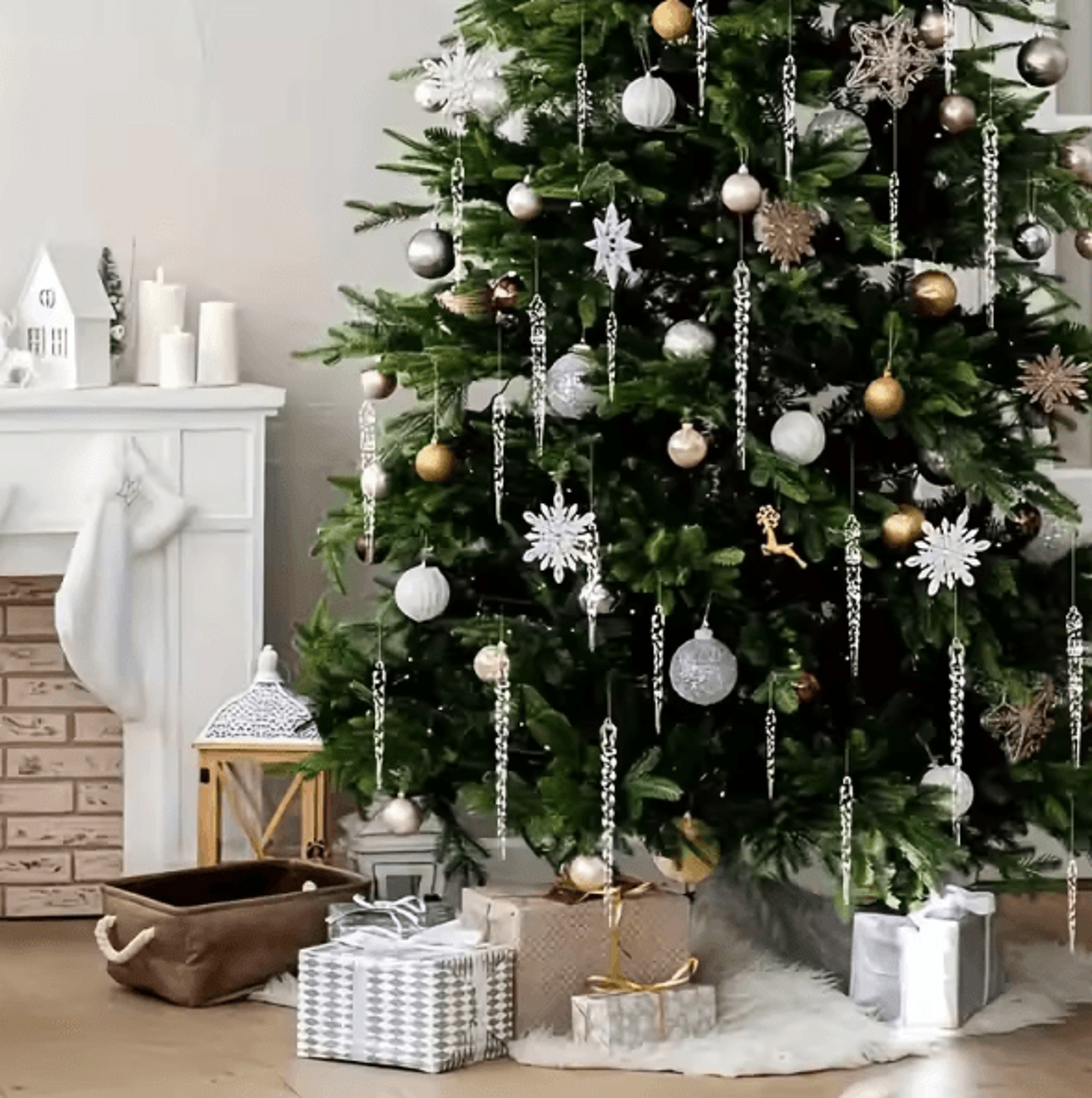 Crystal Clear Icicle Ornaments Set For Elegant Christmas Tree Decor 1