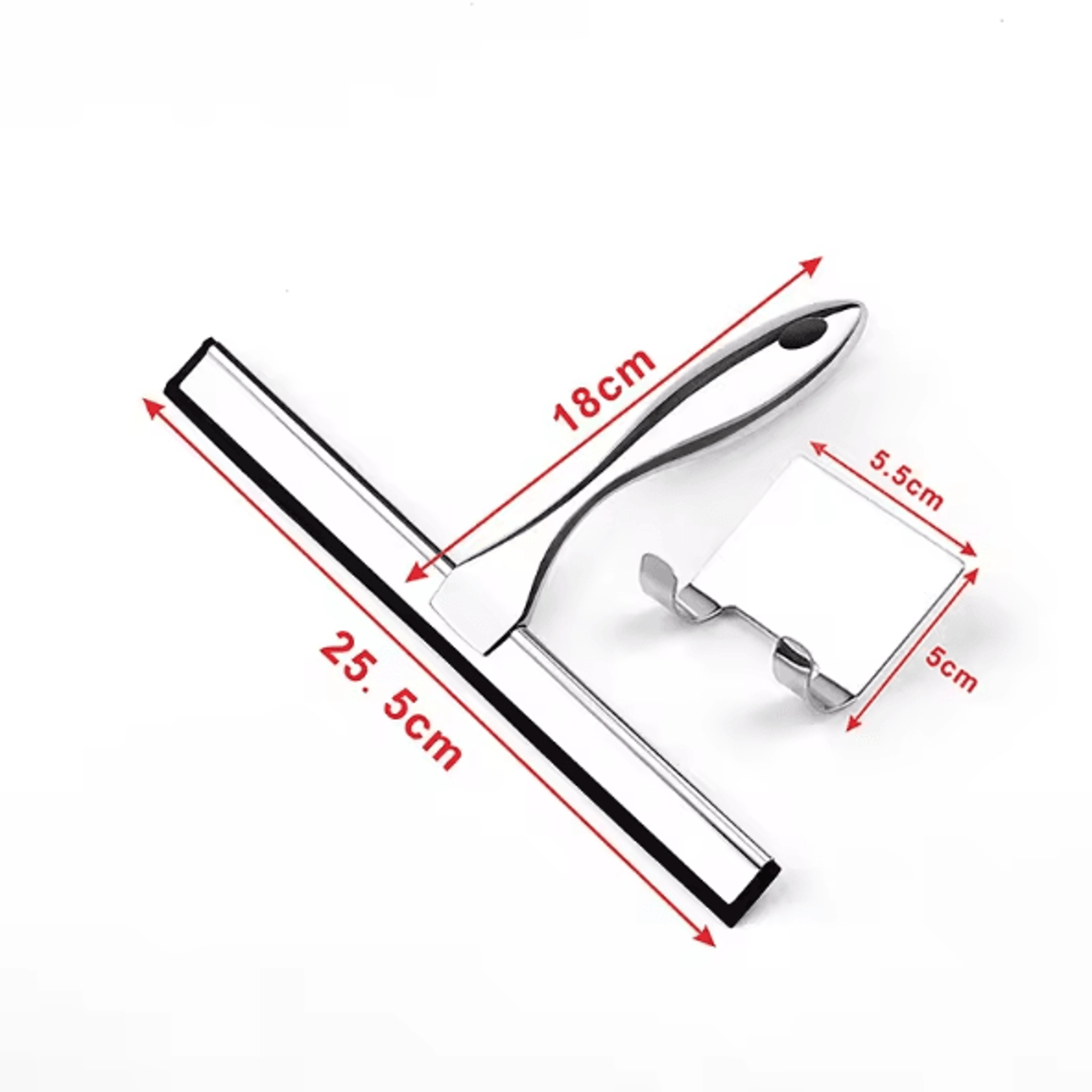 Stainless Steel Shower Squeegee With Hook  StreakFree Glass  Mirror Cleaning Tool 5