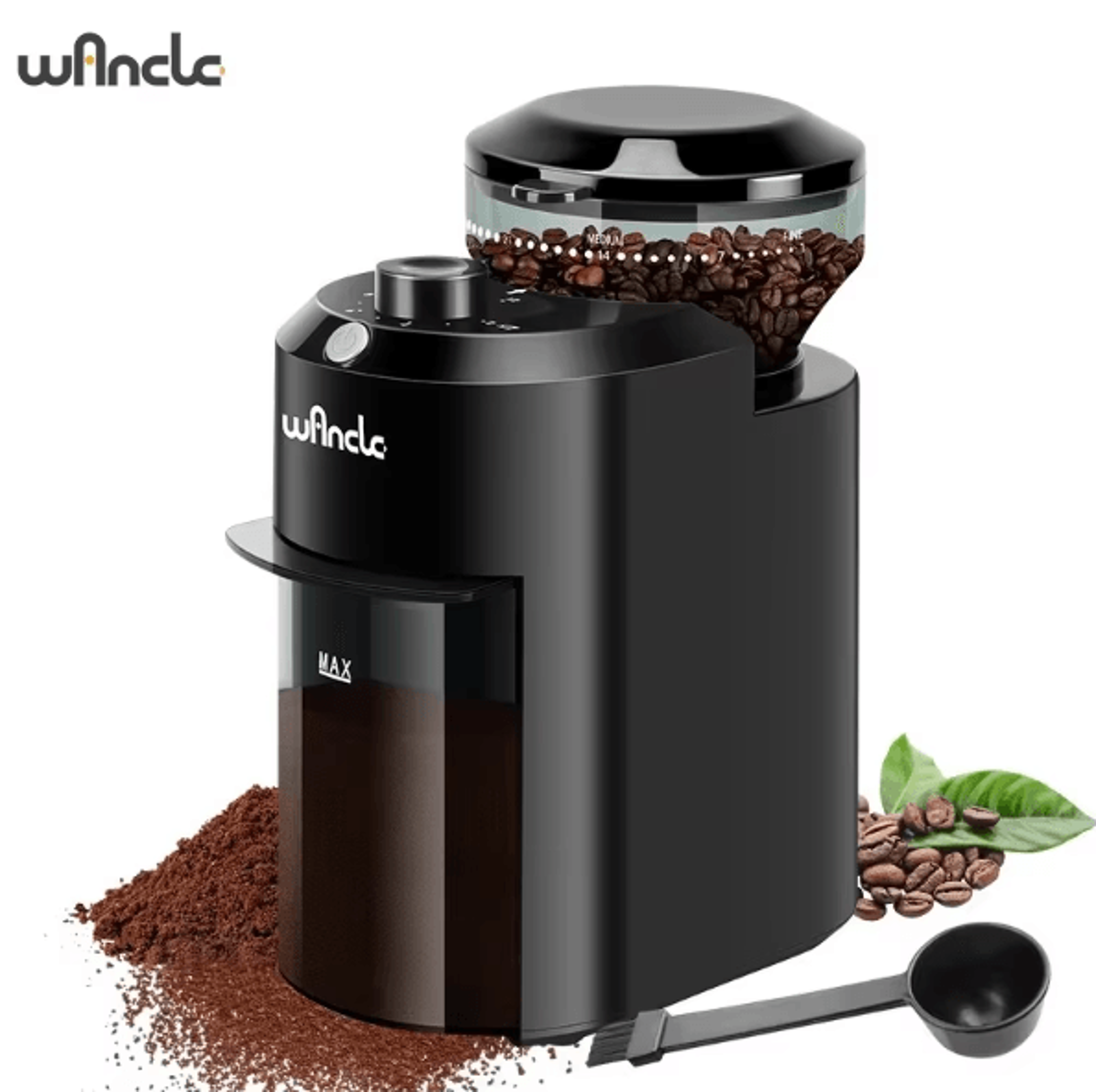 wancle electric burr coffee grinder – 28 adjustable precision grind coffee mill