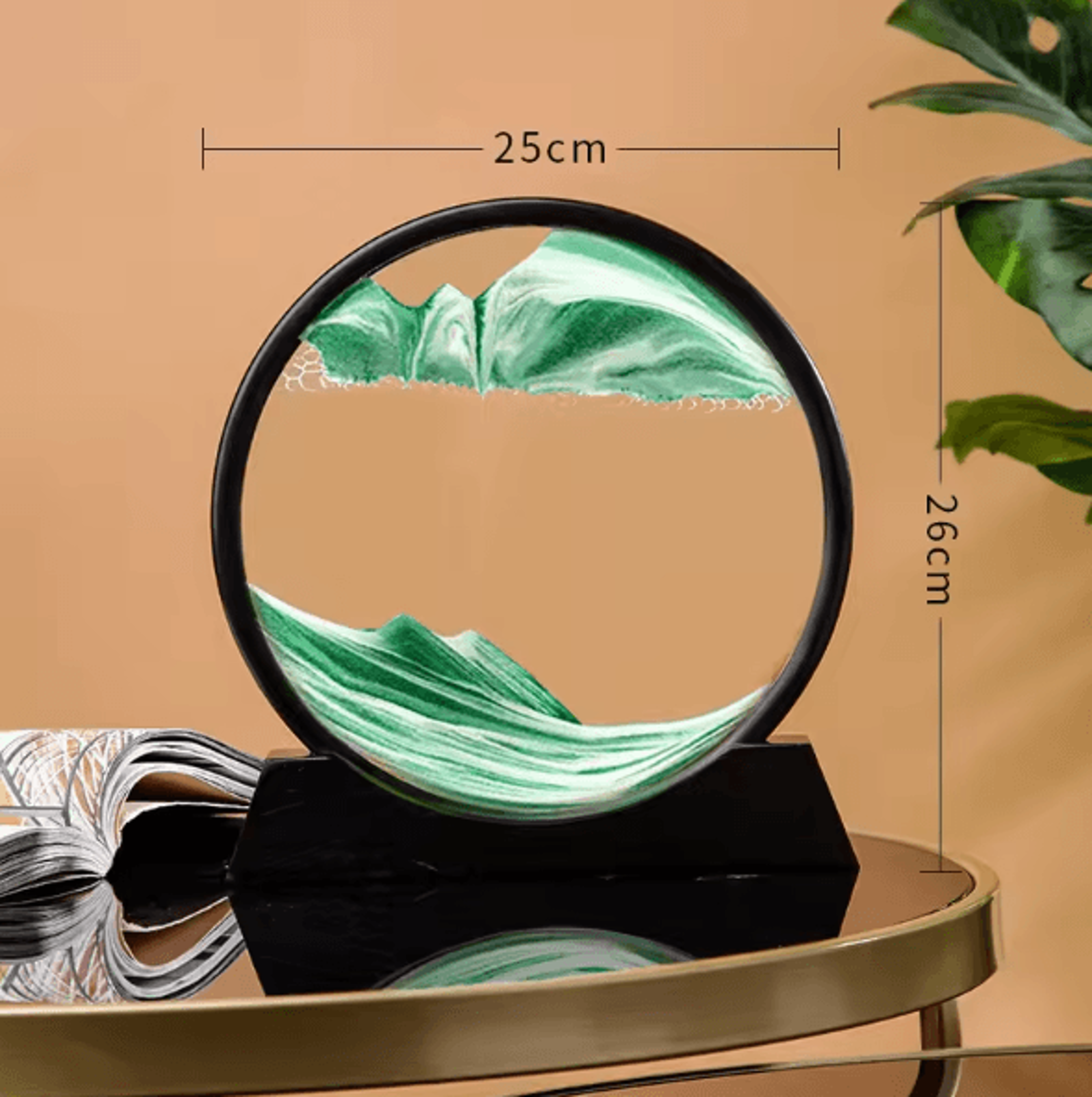 12Inch 3D Moving Sand Art Picture  Round Glass Flowing Sandscape Decor 7