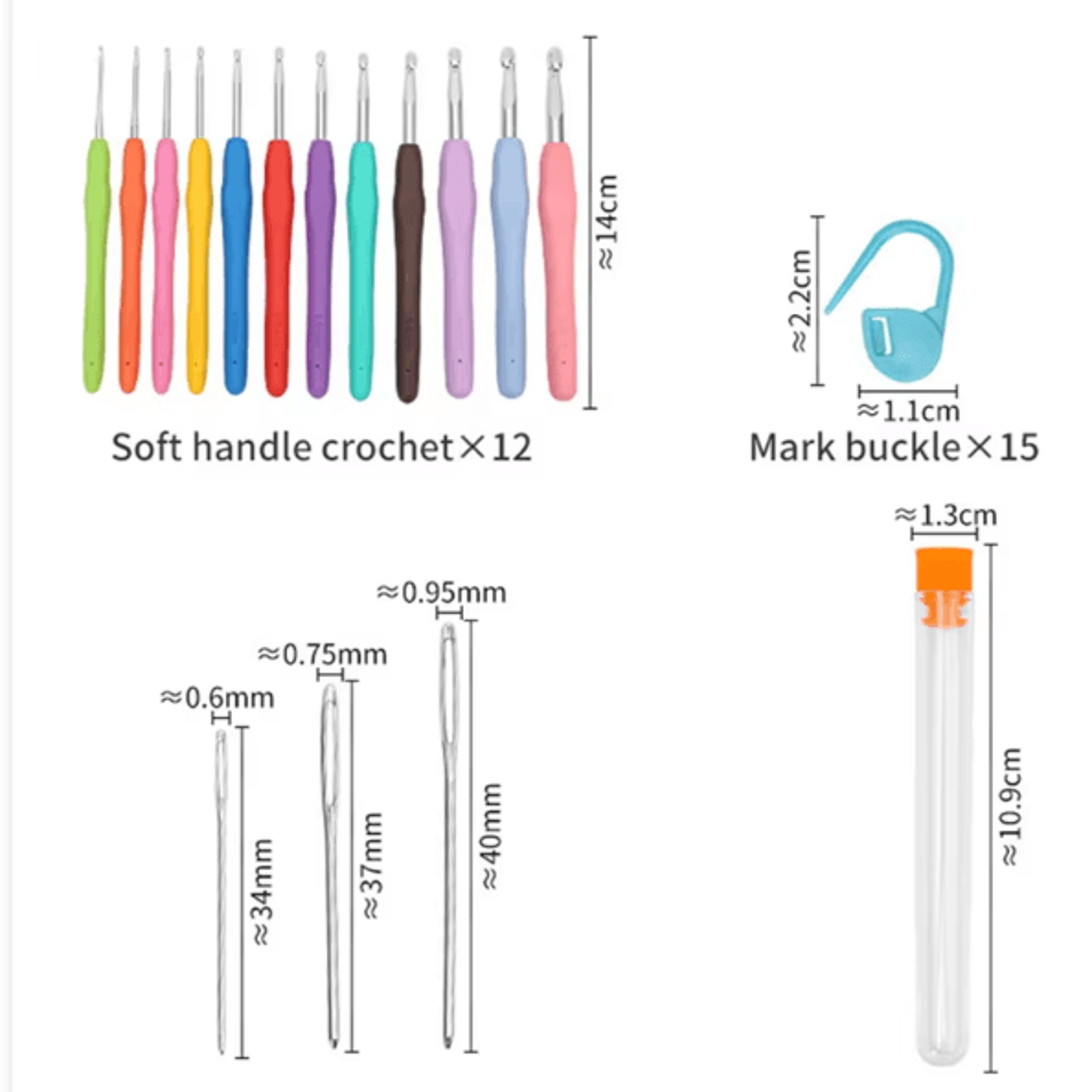 Ergonomic ExtraLong Crochet Hook Set  Complete Beginner Crochet Kit With Case 3