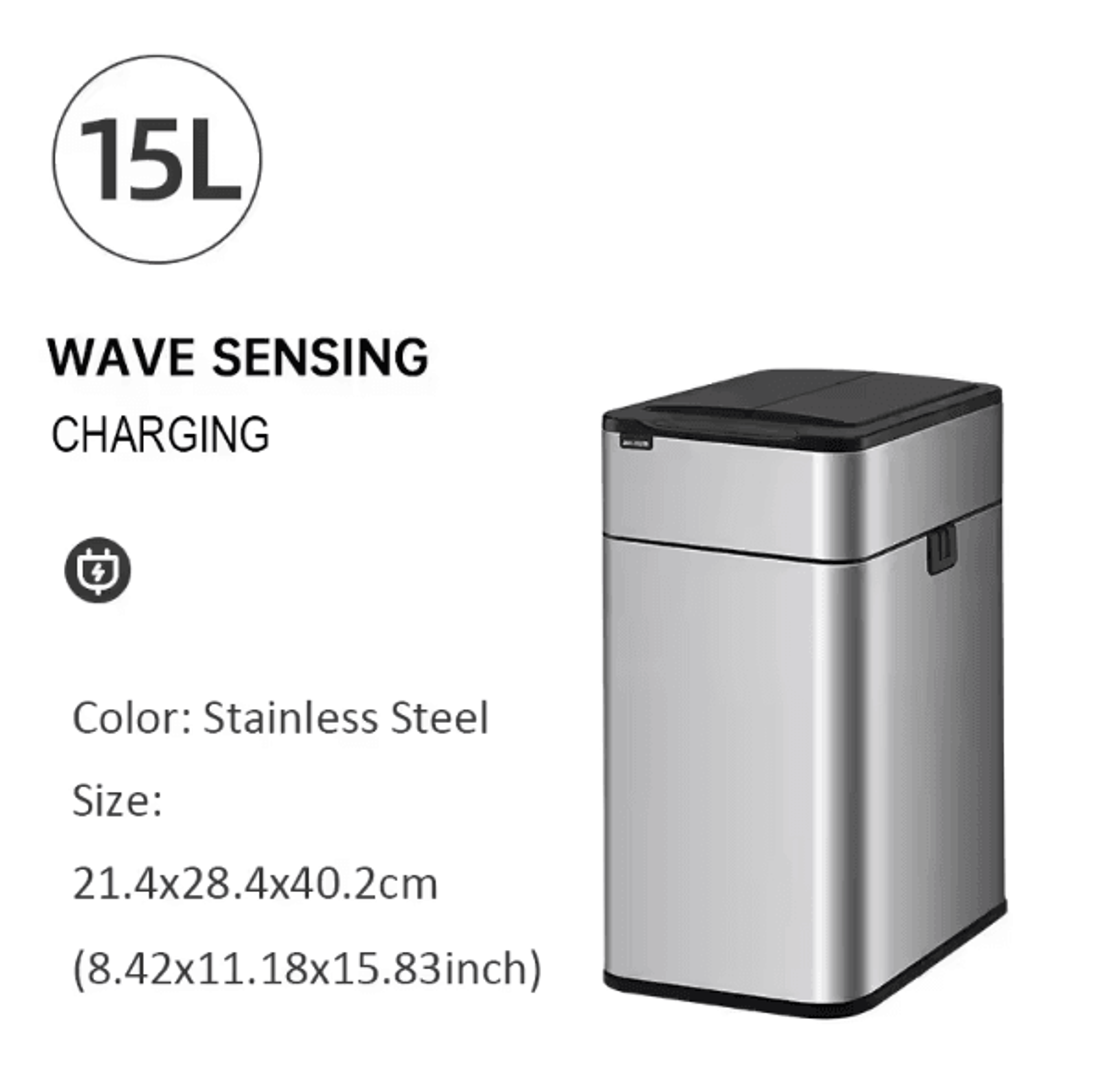 15L  20L Smart Automatic Sensor Trash Can  Touchless Stainless Steel Kitchen  Bathroom Bin 6