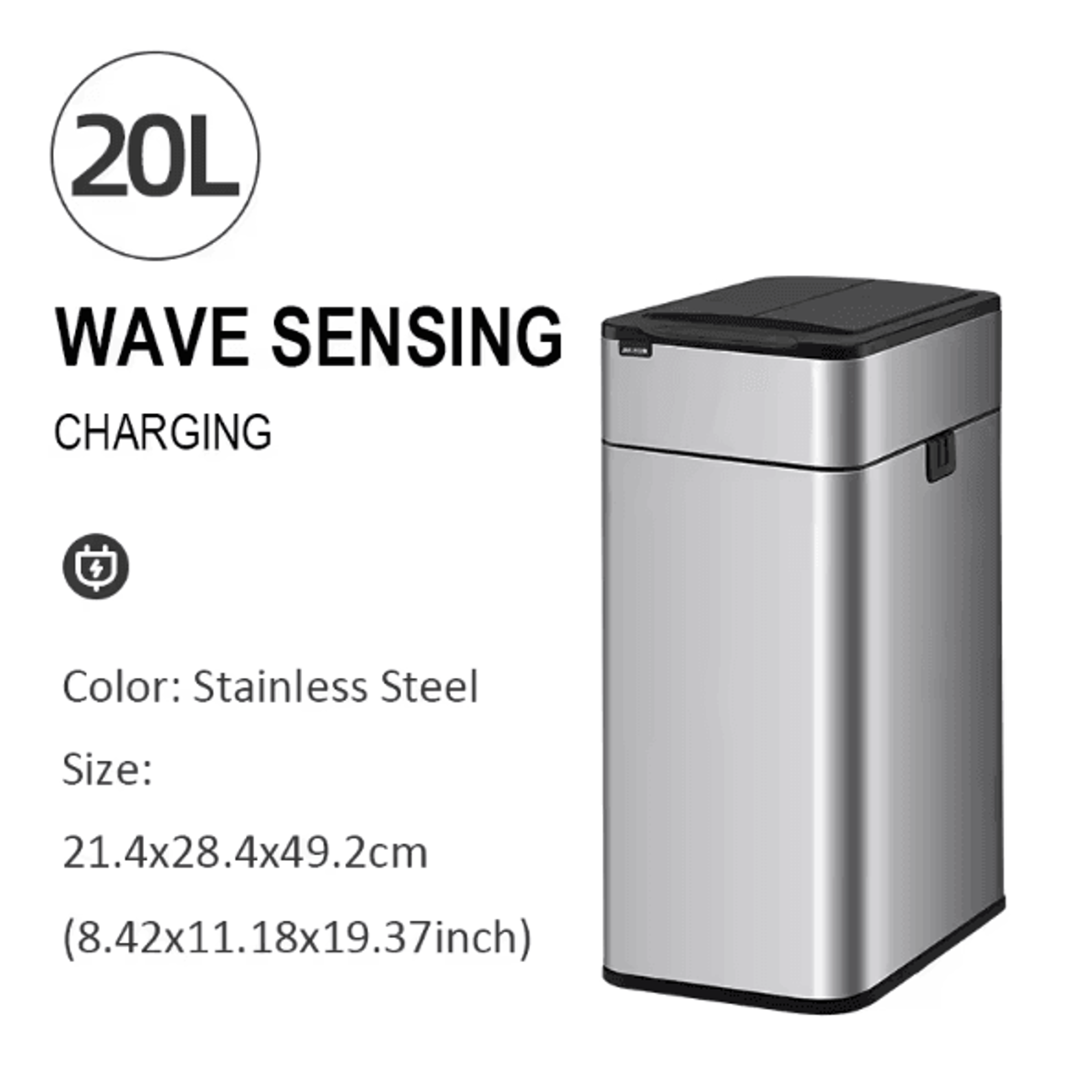 15L  20L Smart Automatic Sensor Trash Can  Touchless Stainless Steel Kitchen  Bathroom Bin 7