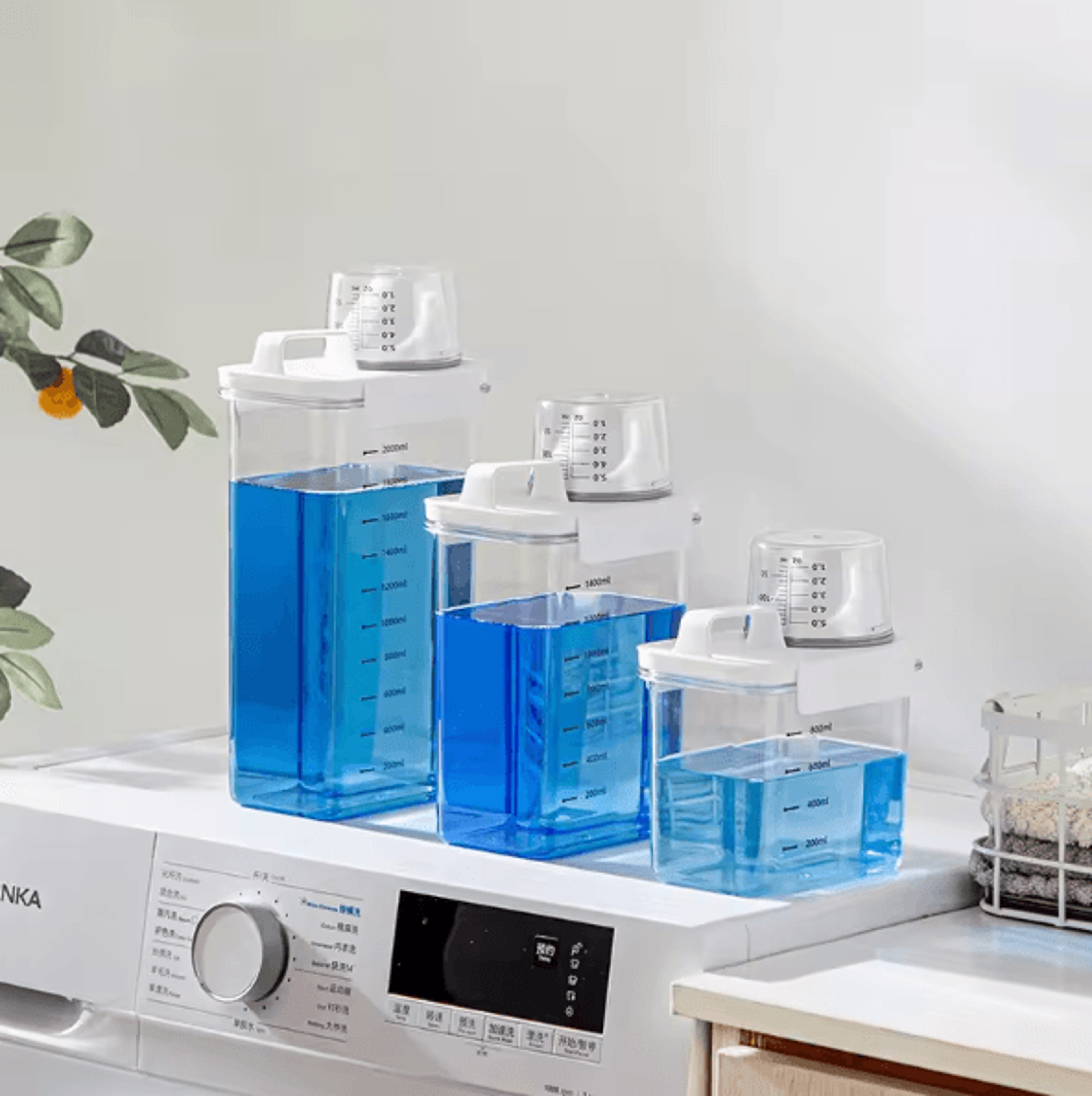 Refillable Laundry Detergent Dispenser With Scale  Clear MultiPurpose Storage Container 1