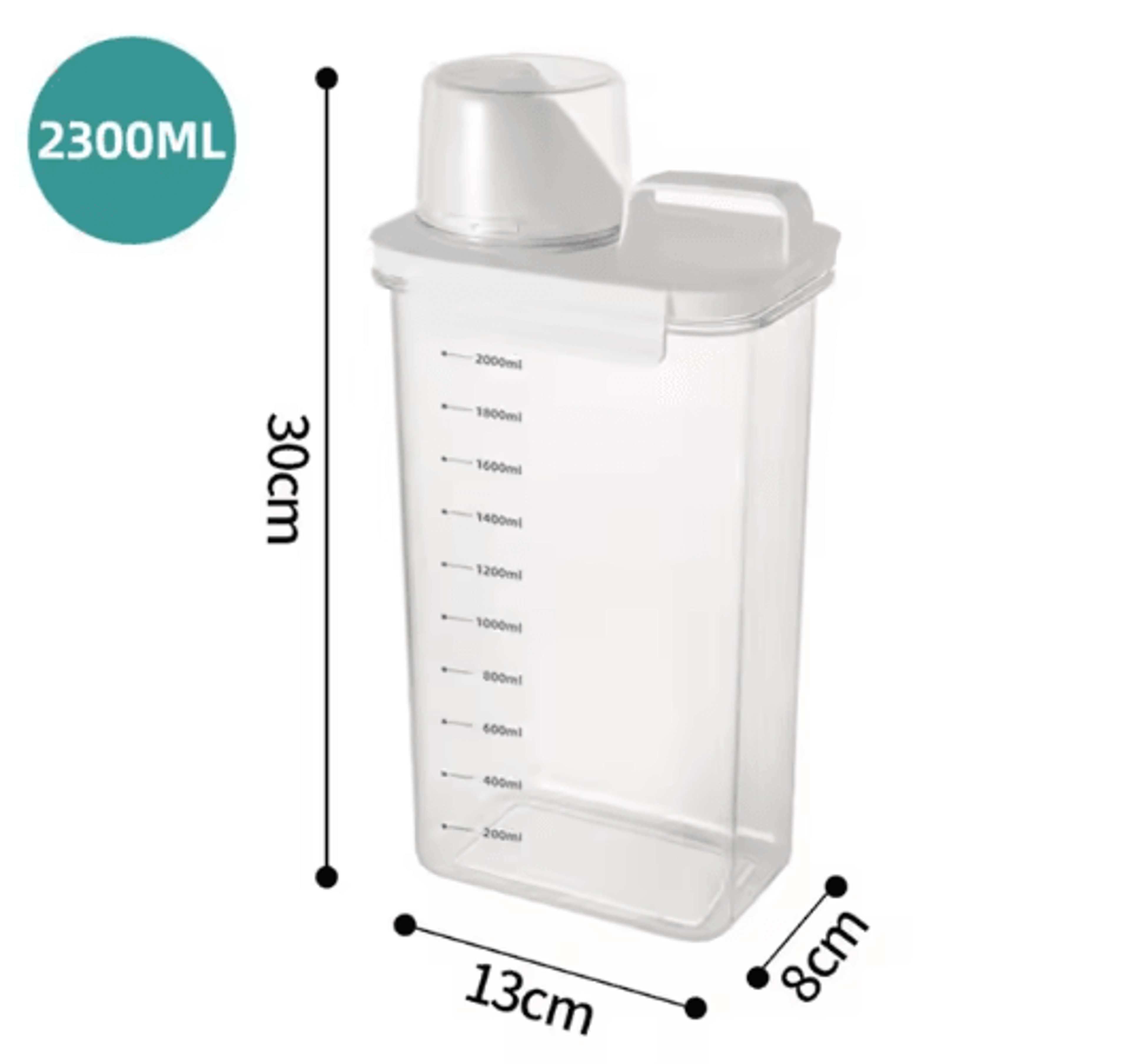 Refillable Laundry Detergent Dispenser With Scale  Clear MultiPurpose Storage Container 6
