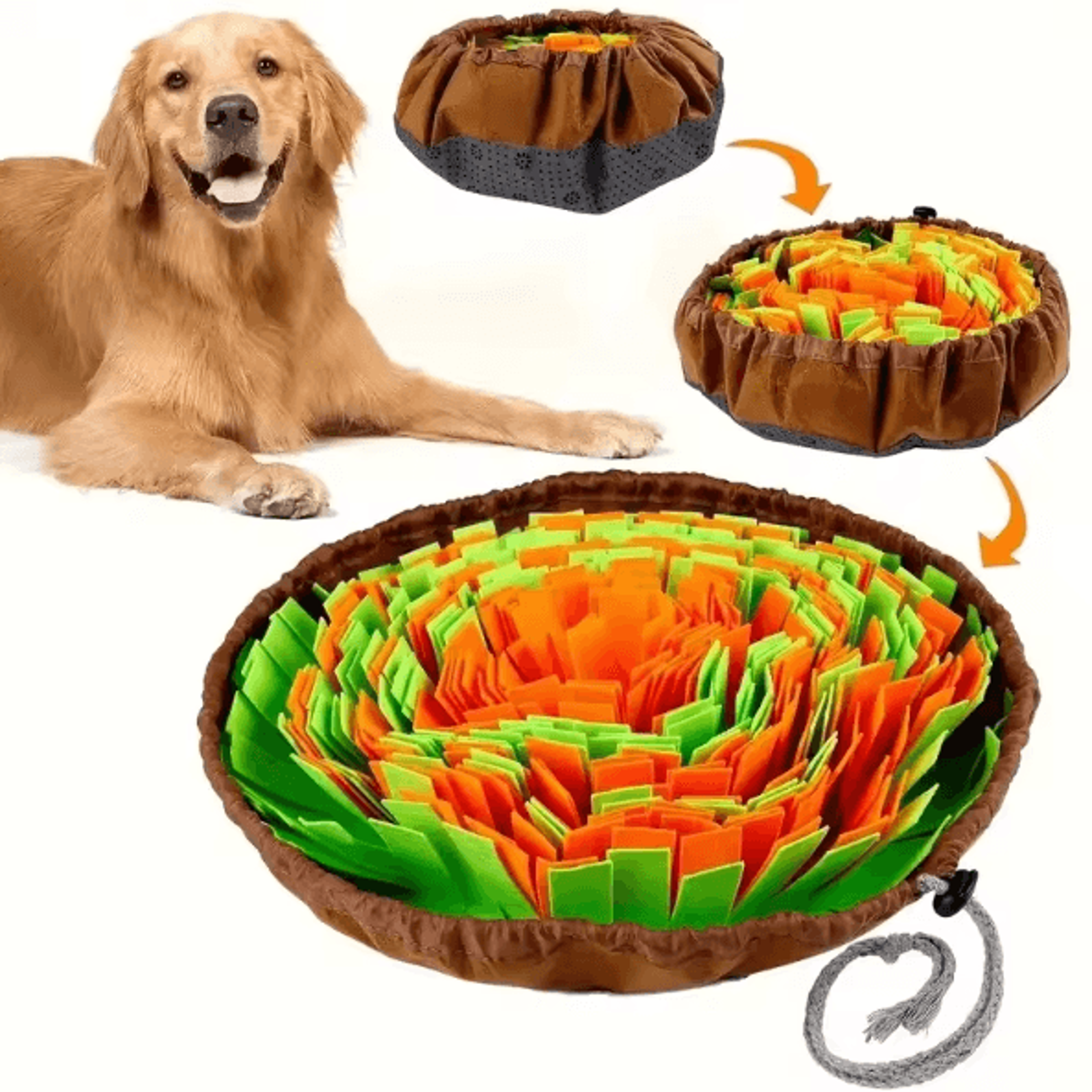 foldable dog sniffing mat – washable nosework feeding & training puzzle mat