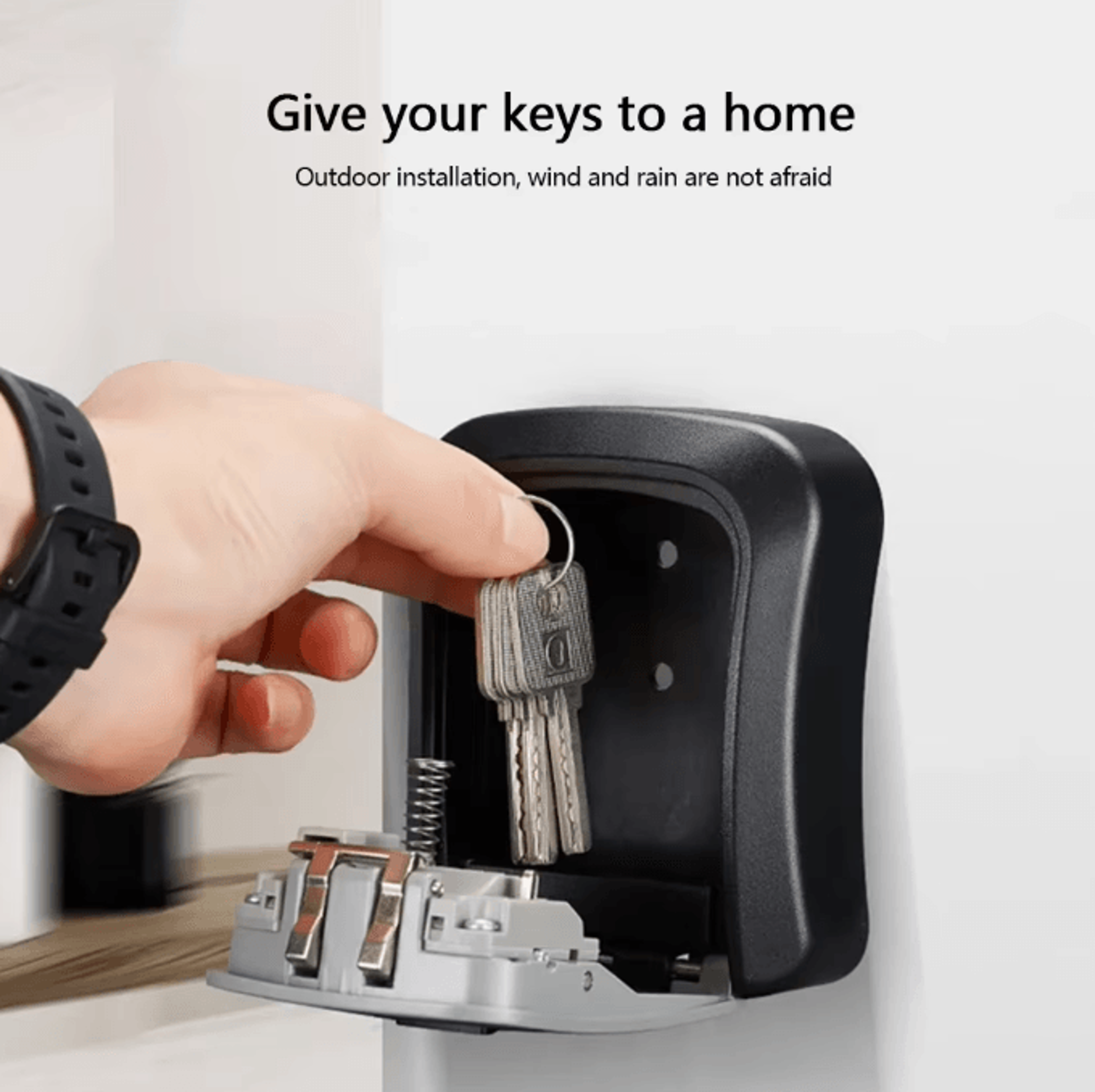 secureguard wall mounted password key lock box anti-theft metal storage safe for home outdoor hidden key organizer