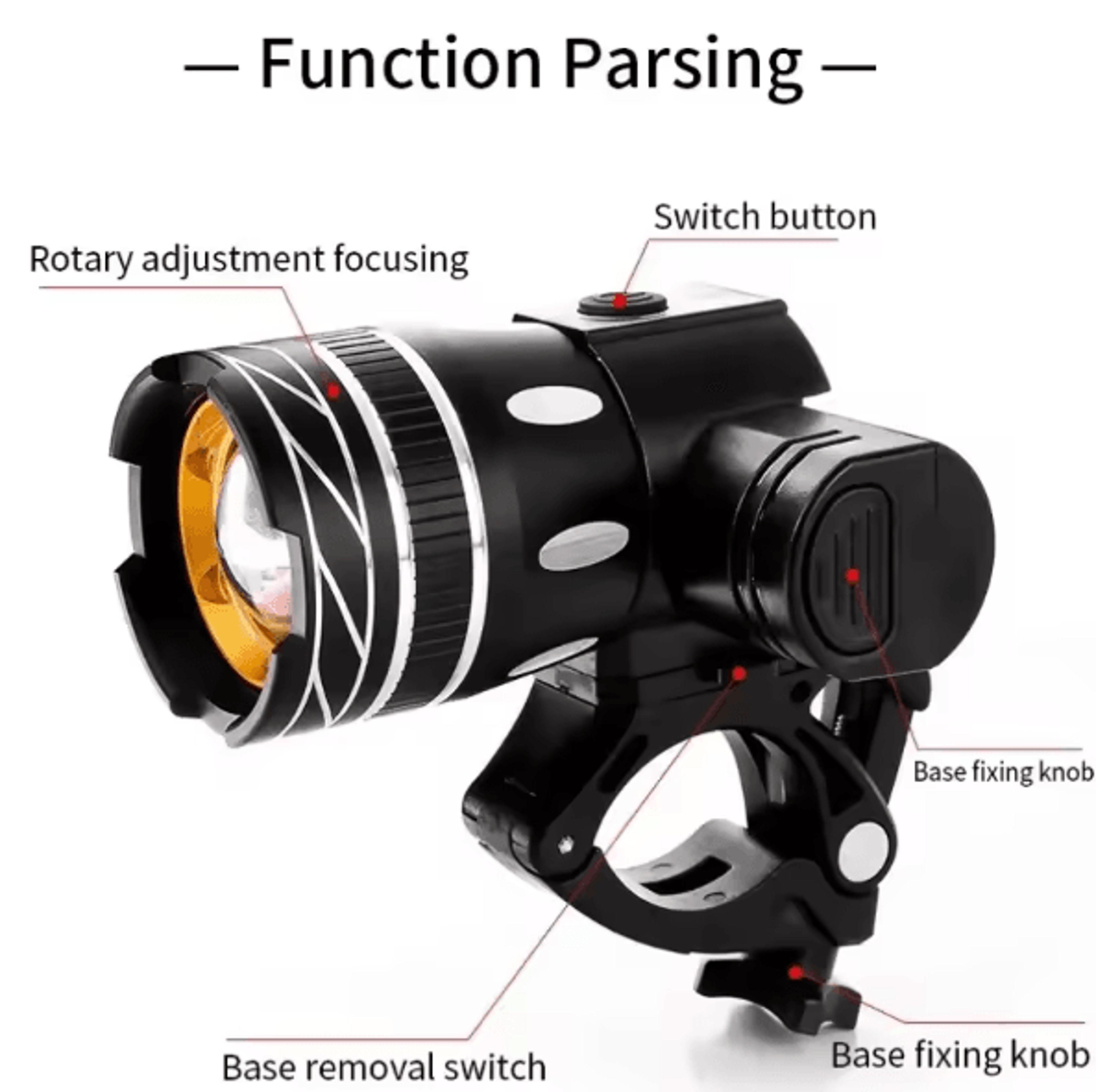 UltraBeam 15000LM T6 LED Bike Light USB Rechargeable Waterproof Bicycle Headlight Zoomable Front La 3