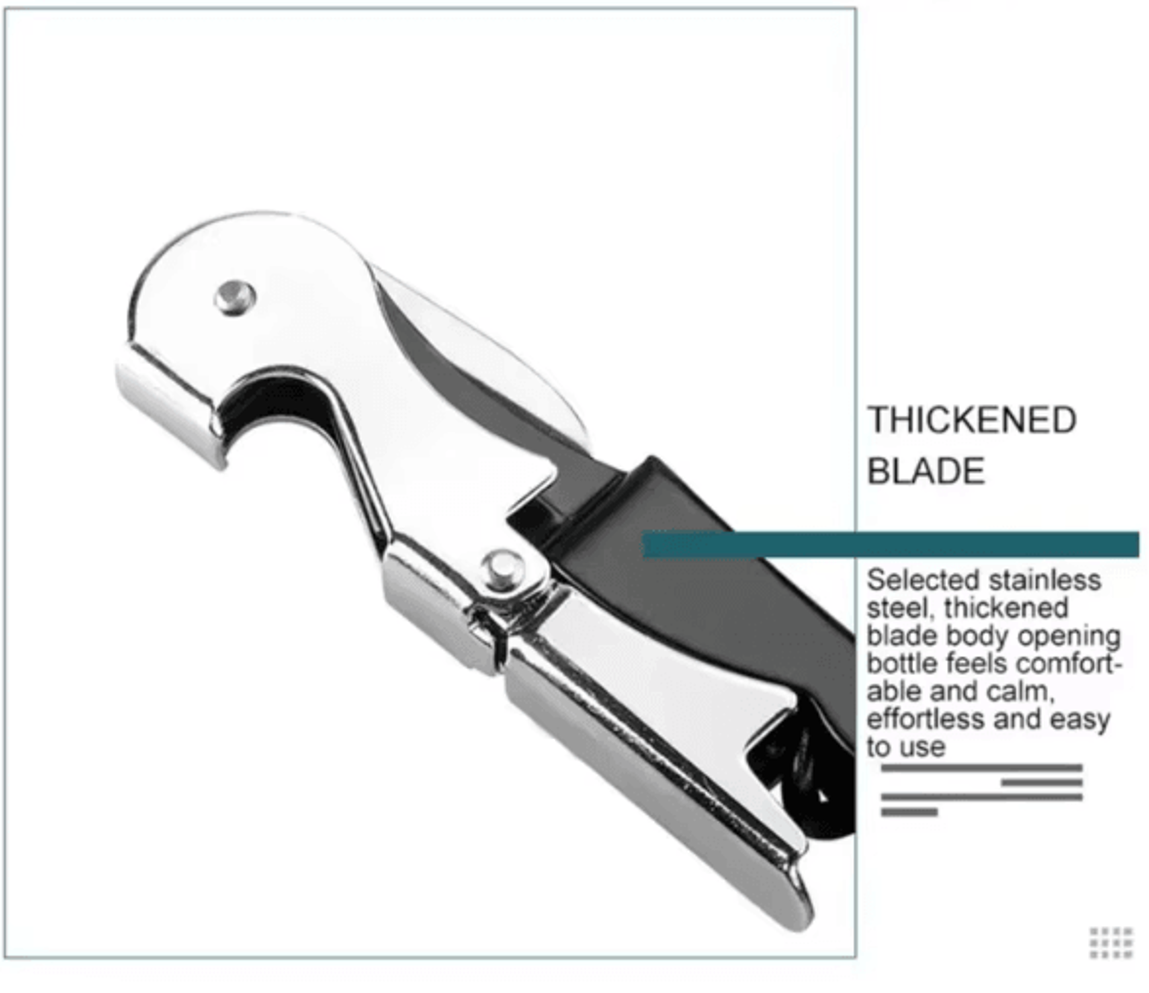 VinoPro Stainless Steel Waiters Corkscrew 3in1 Wine  Beer Bottle Opener With Foil Cutter Profession 3