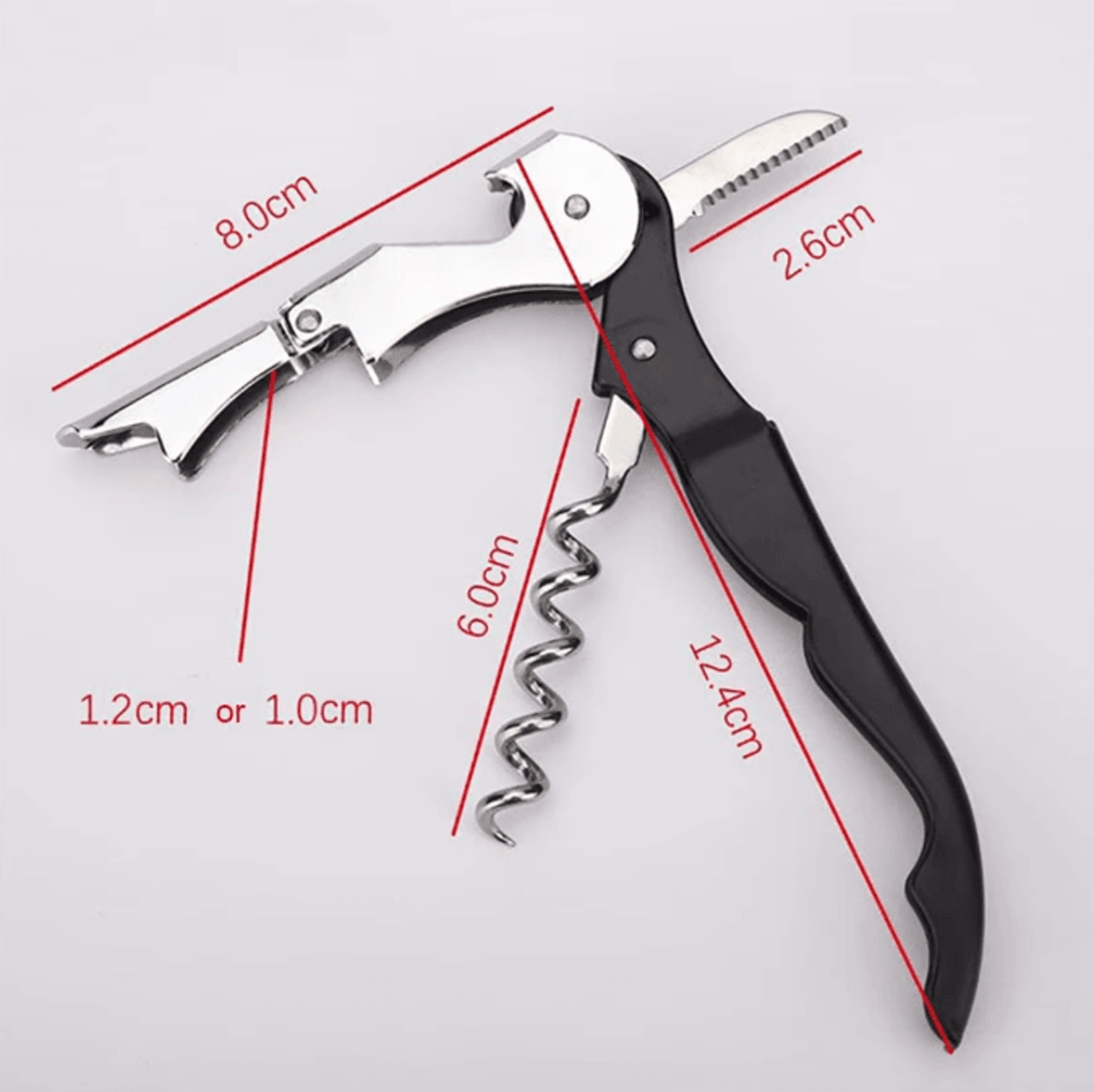 VinoServe 410 Waiters Corkscrew Professional Stainless Steel Wine Bottle Opener With Foil Cutter Co 3