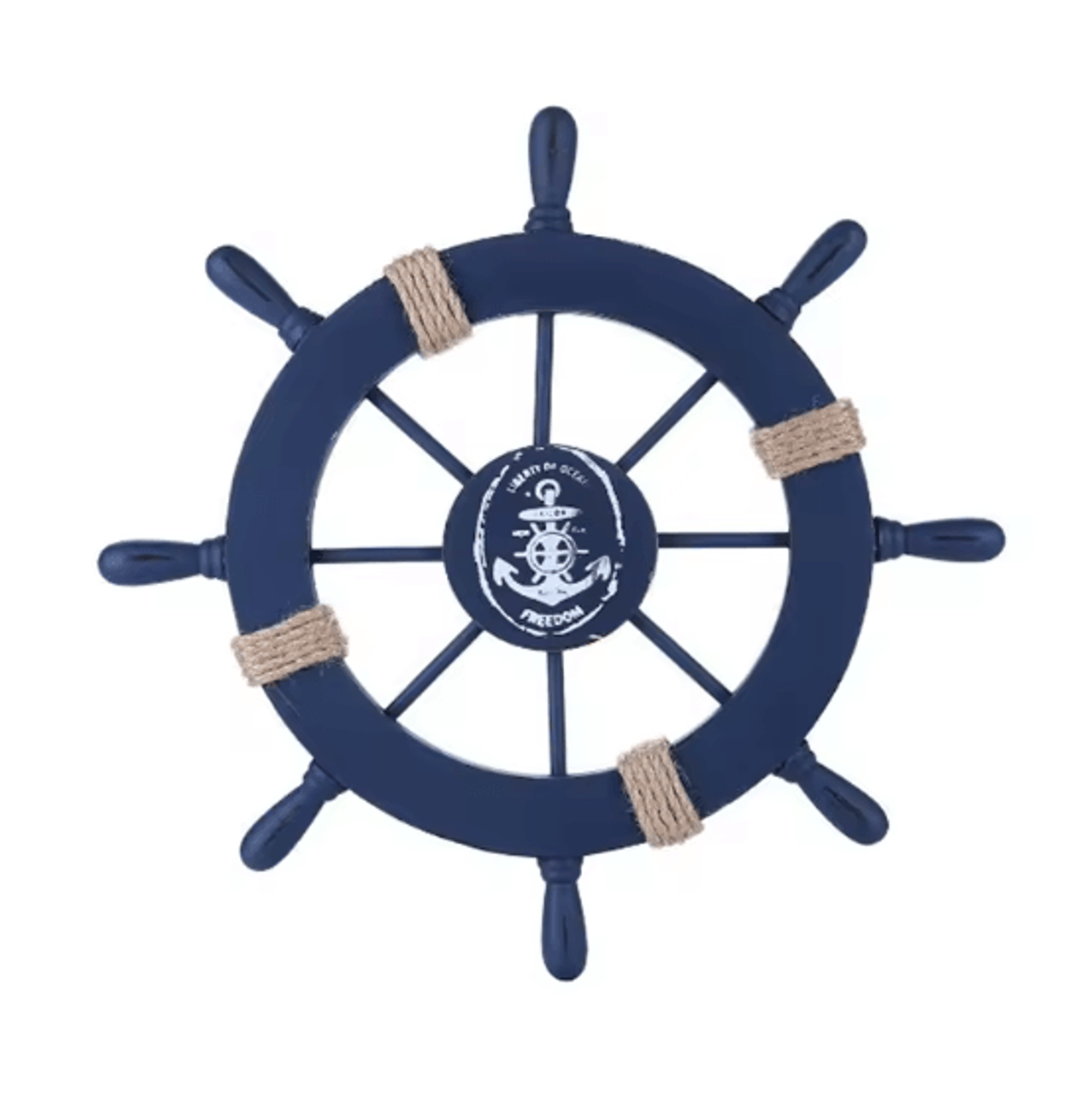 retro wooden ship wheel helm decor – vintage nautical boat steering wall art for coastal home decoration
