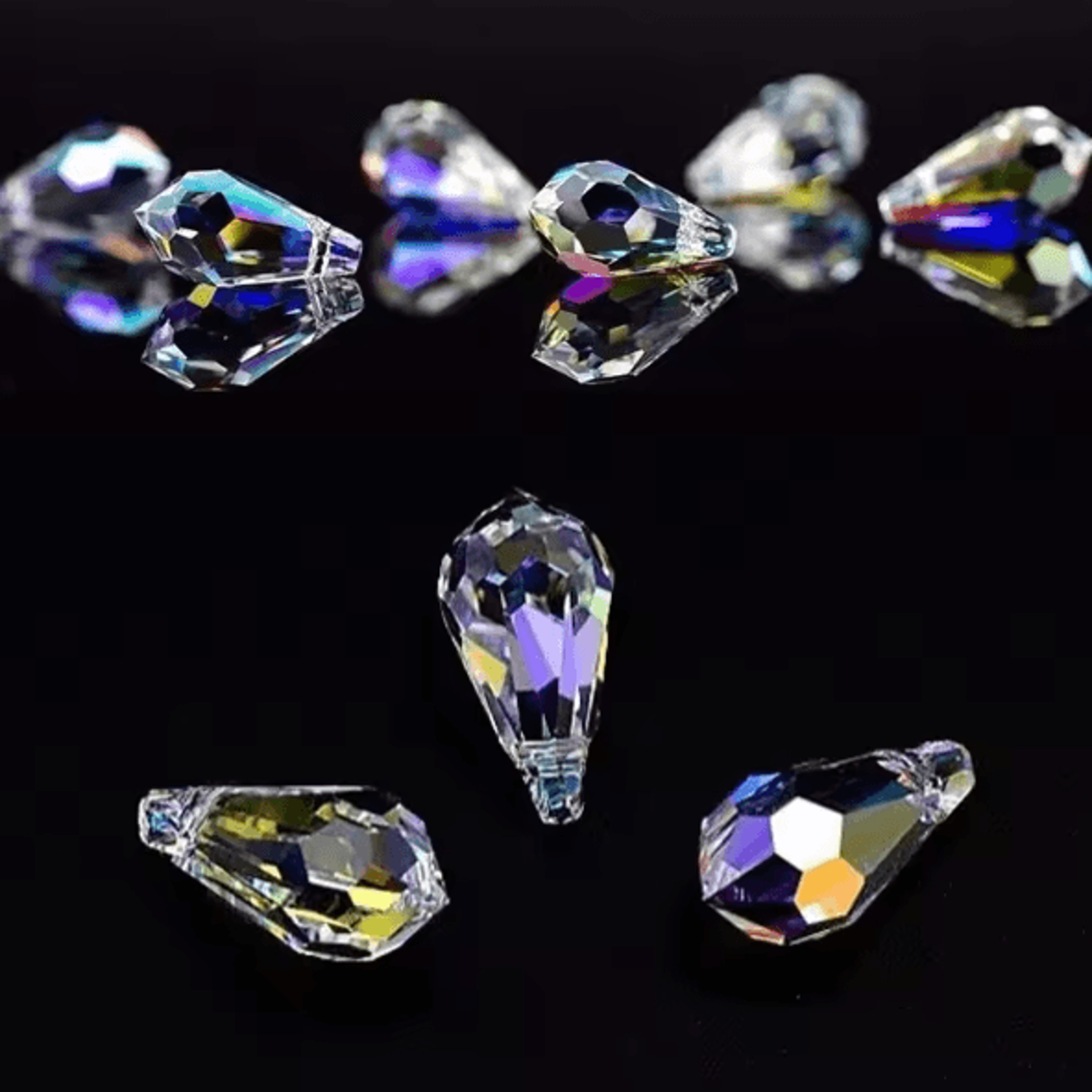 teardrop crystal glass beads – faceted pear shape jewelry making beads for diy crafts