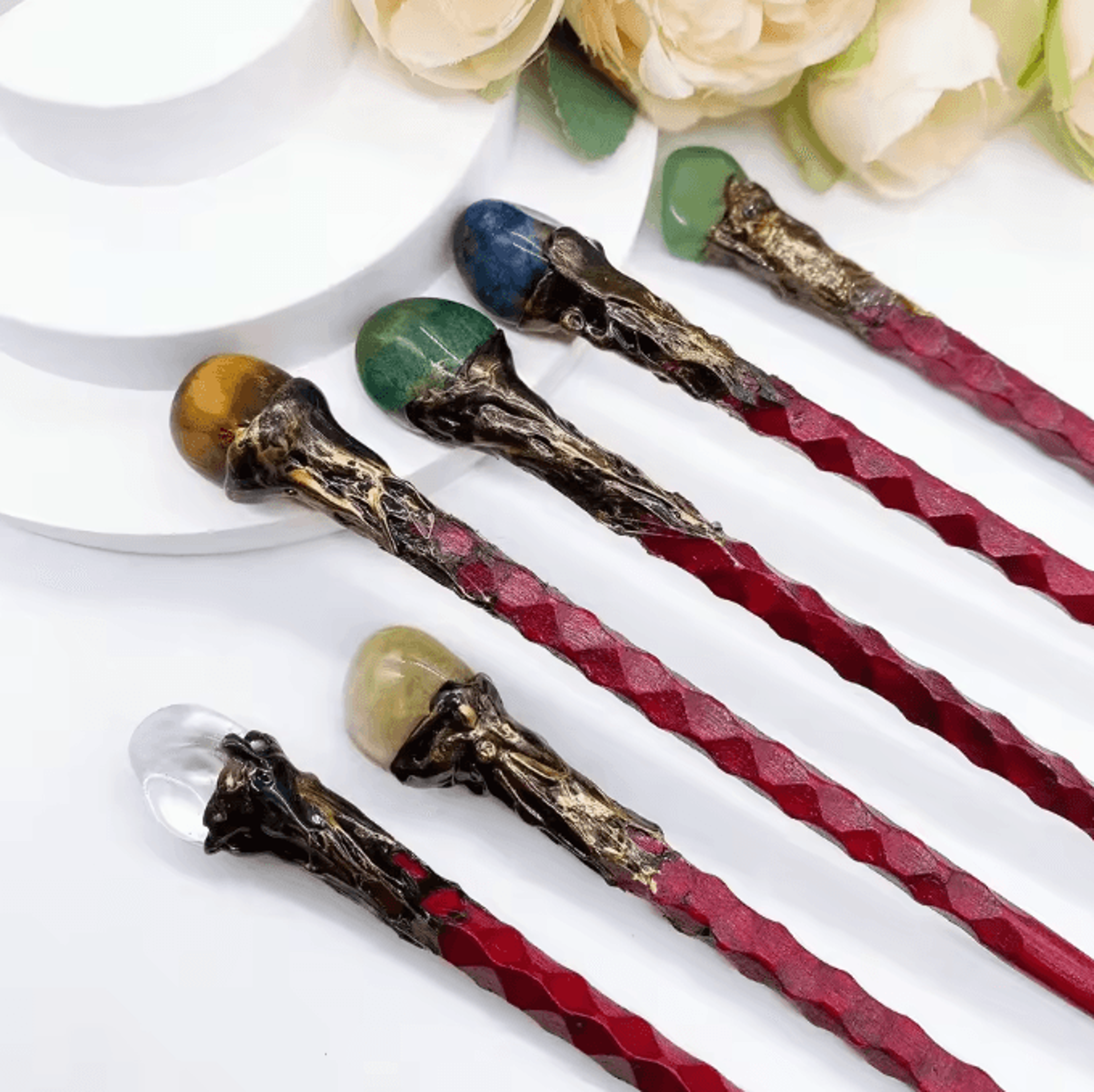 Rose Quartz Crystal Wand  Natural Healing Magic Scepter For Reiki Meditation  Home Decor 1