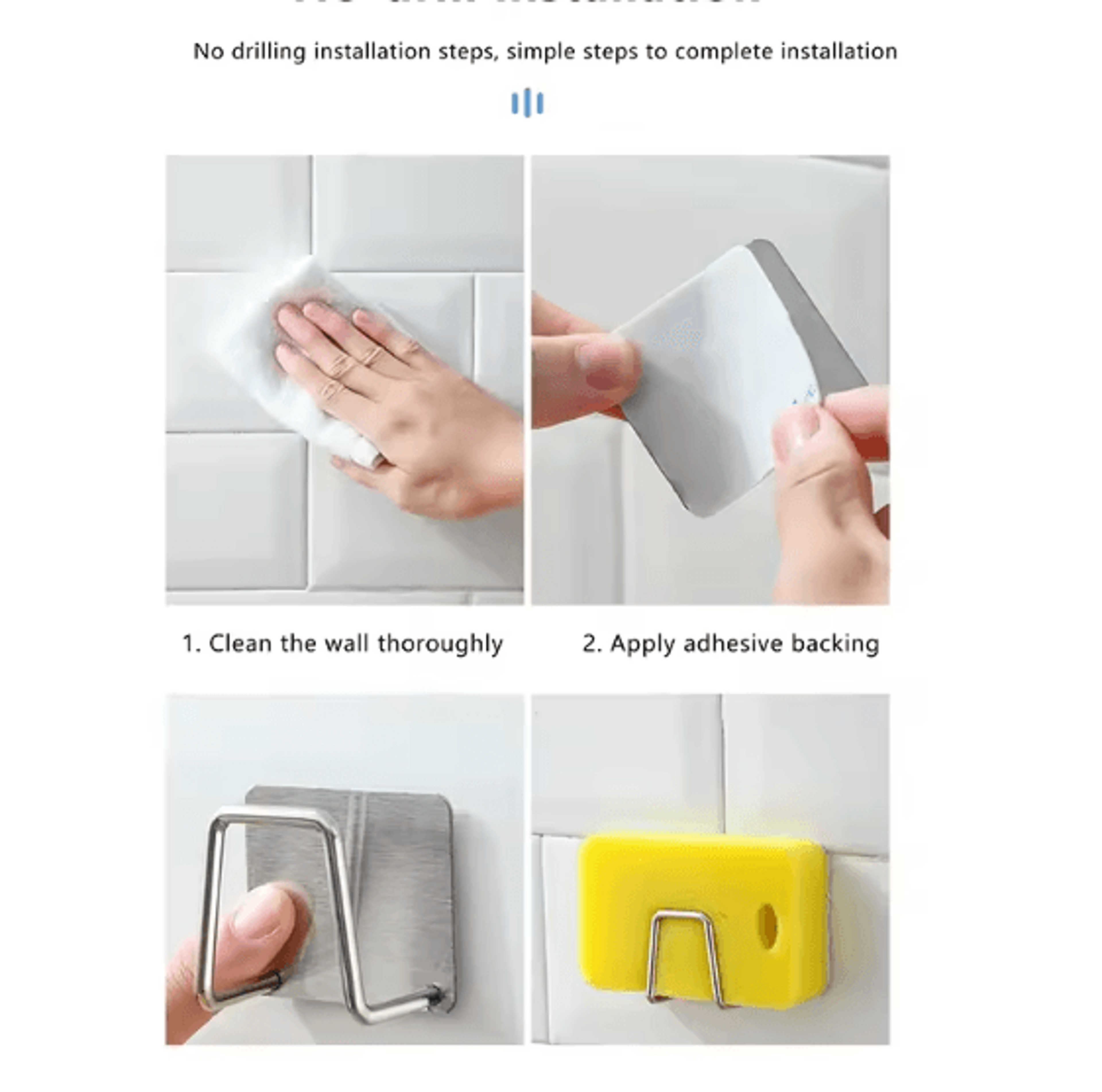 Stainless Steel Adhesive Wall Hooks No Drill Bathroom Towel Hooks Heavy Duty Waterproof Hanging Hoo 3