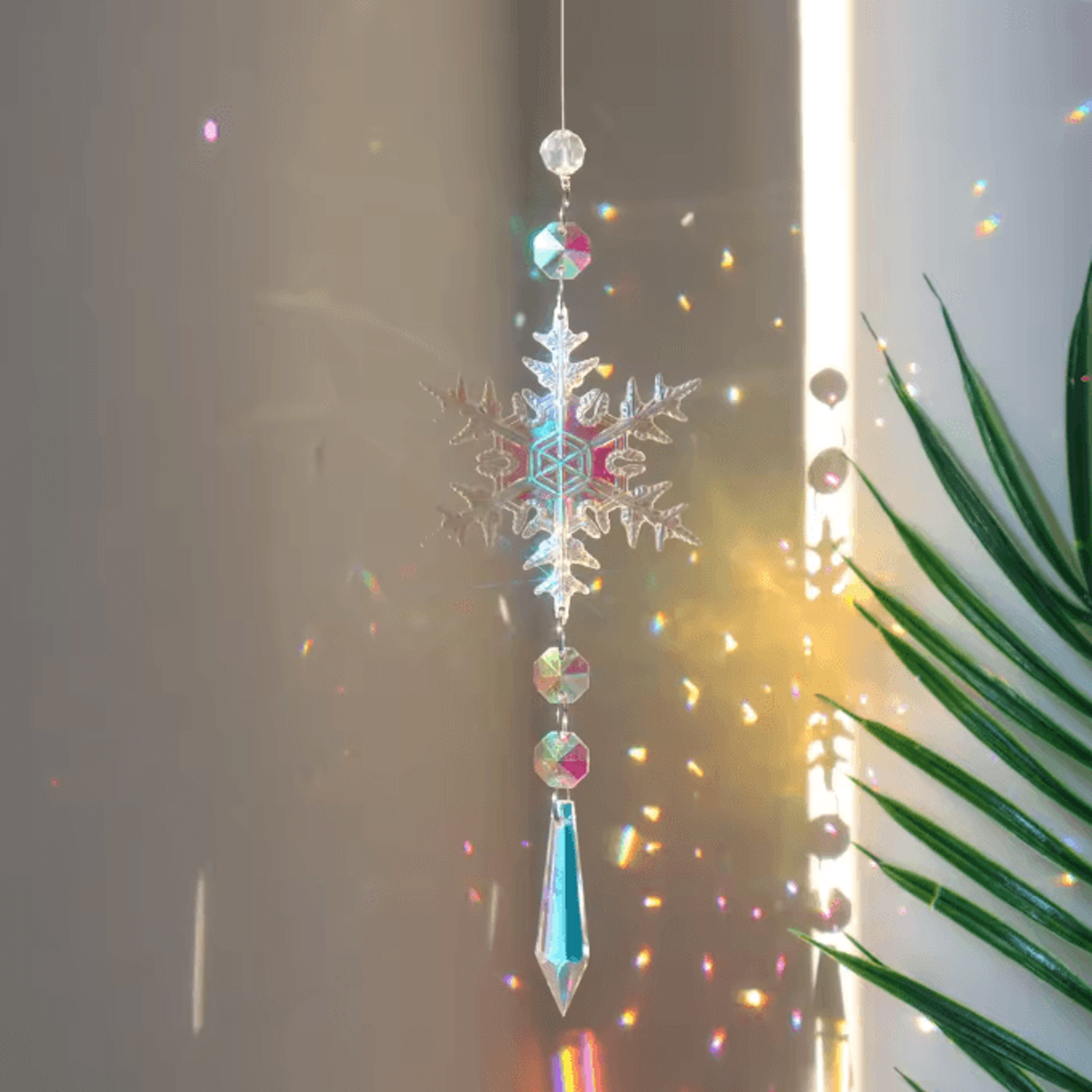 Crystal Suncatcher Wind Chime  Rainbow Maker Hanging Decor For Window  Garden 9