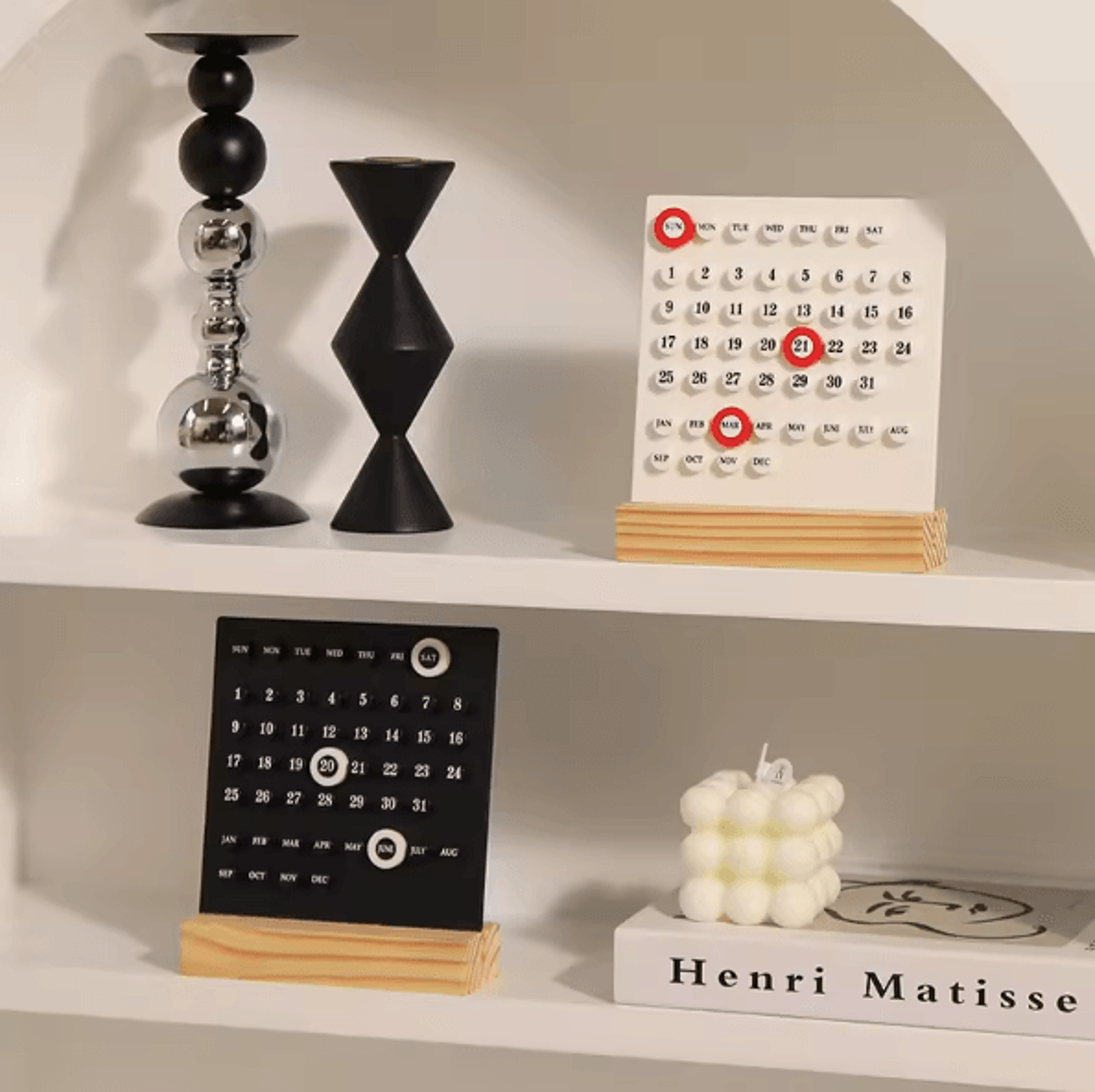 Modern Minimalist Perpetual Desk Calendar  Creative Plastic Desktop Decor For Home  Office 1