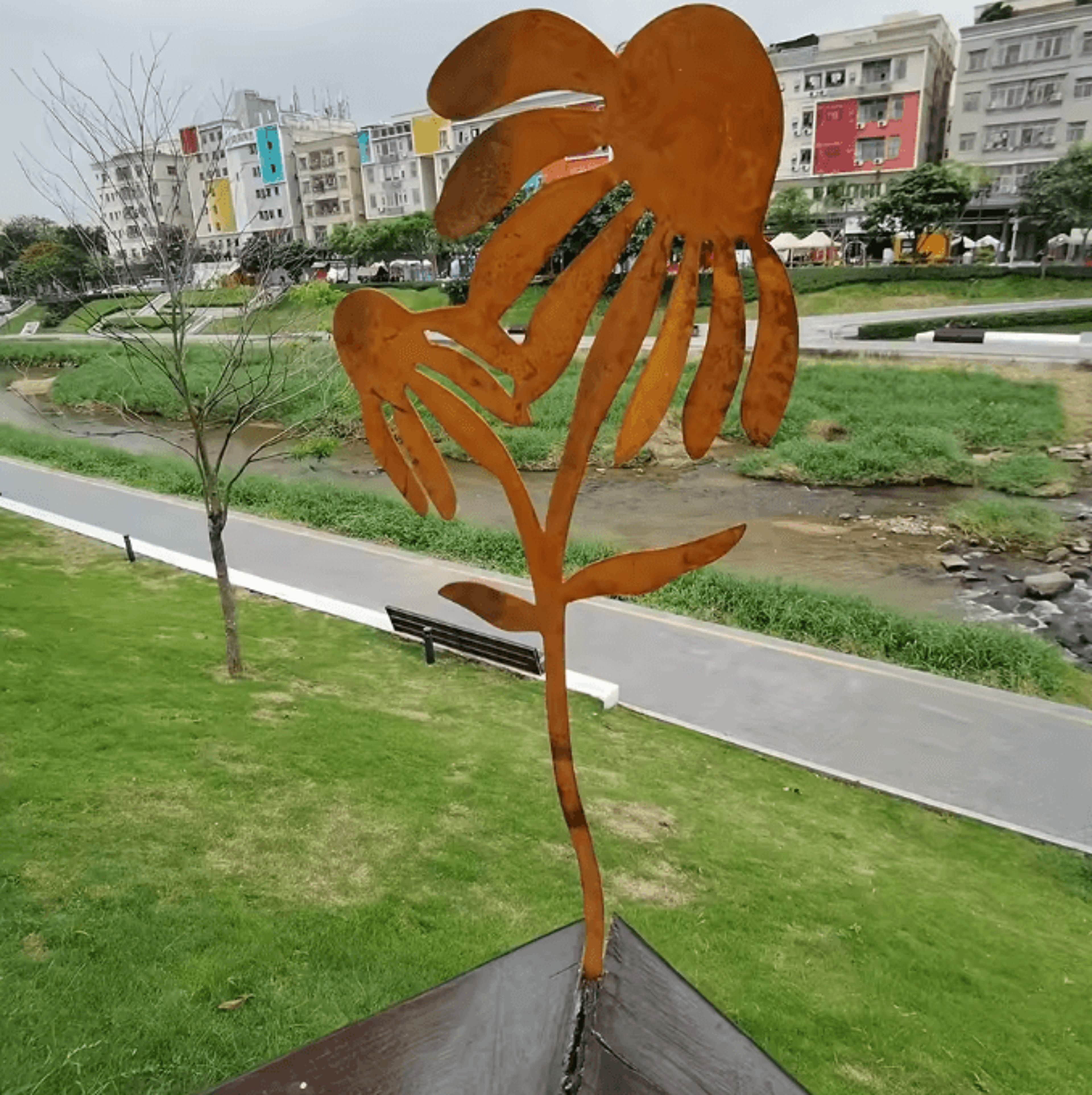 Rustic Metal Rabbit Garden Stake  Adorable Bunny Silhouette Outdoor Yard Art For Farmhouse Decor 2