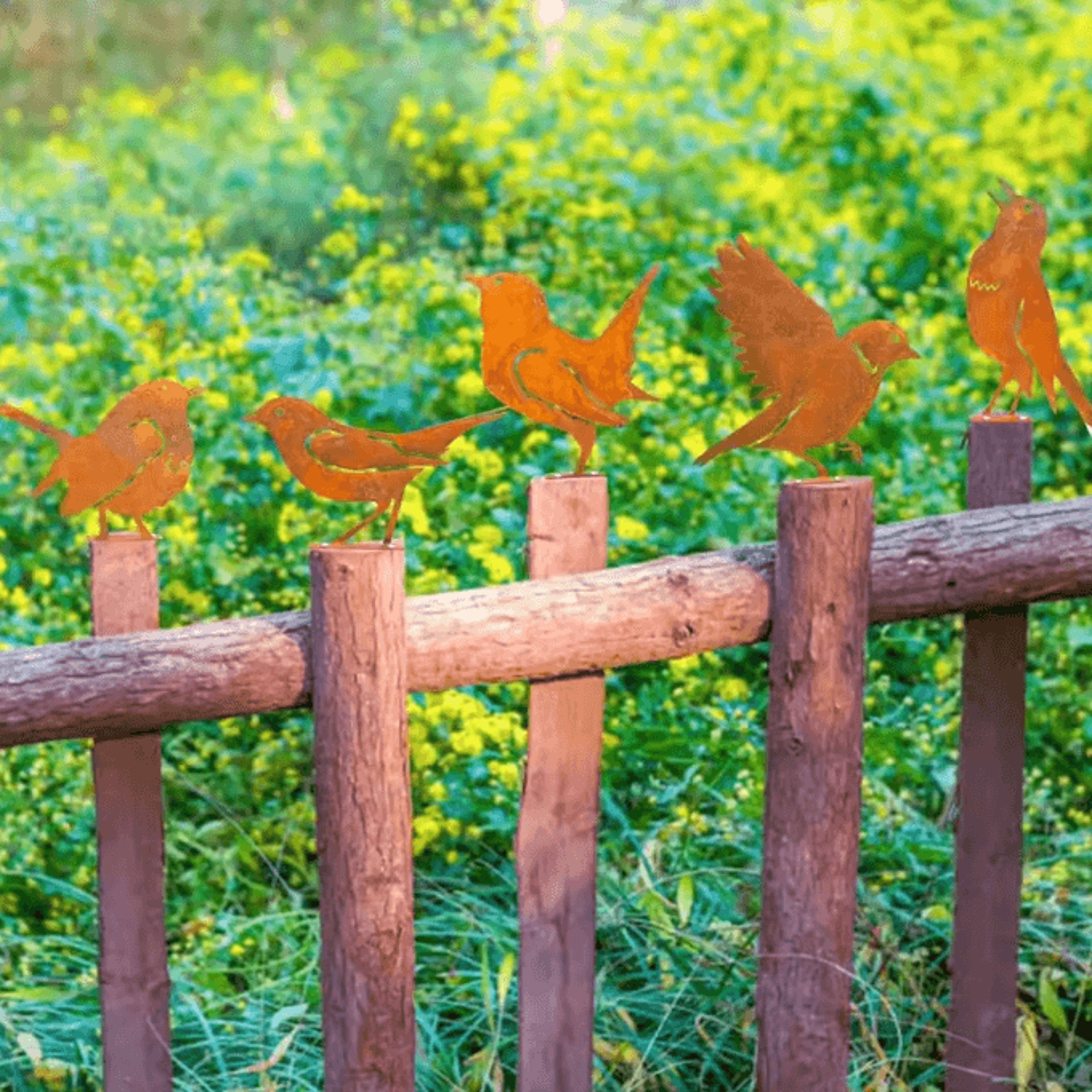 Rusty Metal Bird Silhouette Garden Stake  Rustic Outdoor Yard Art For Farmhouse Patio  Garden 2