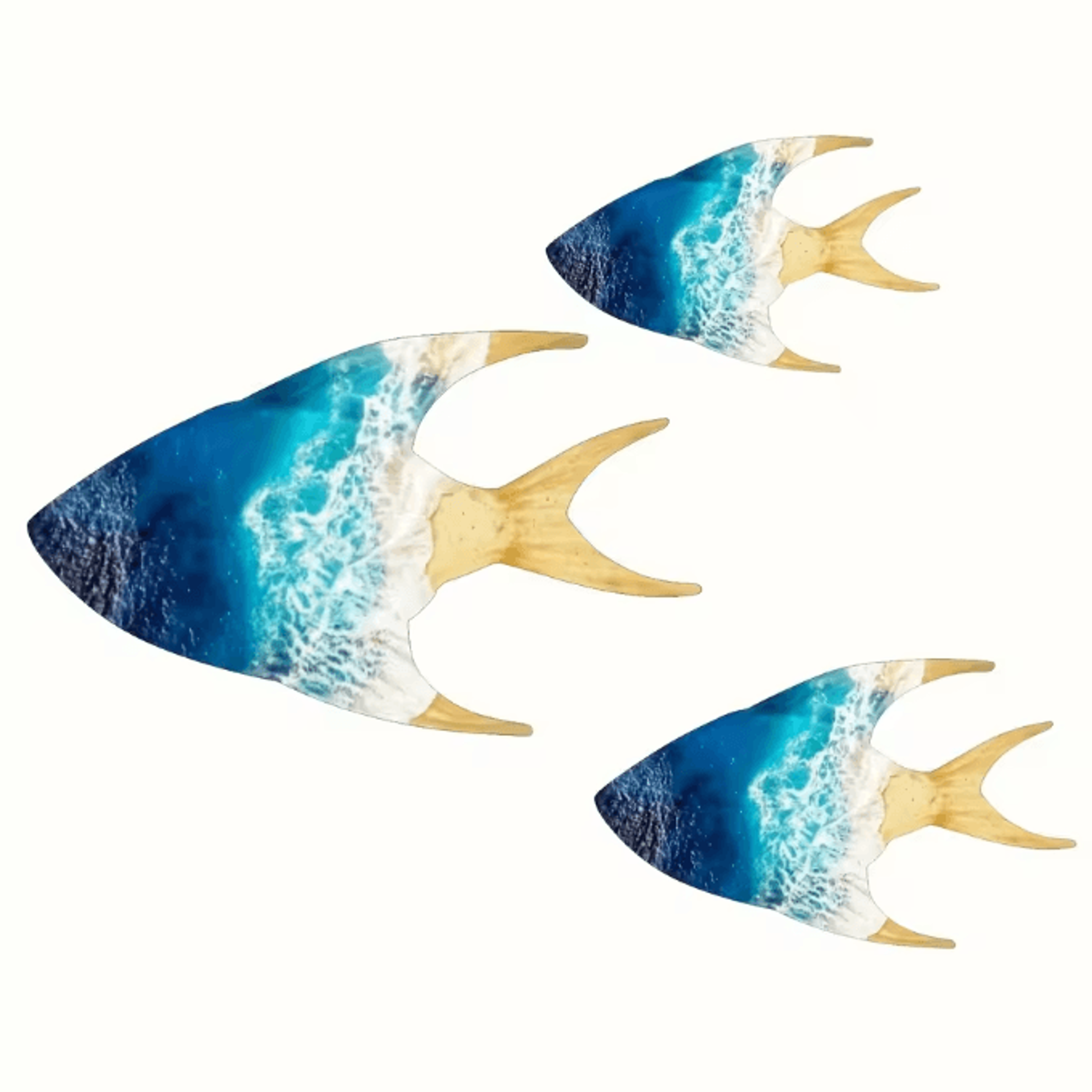 3PCS Blue Wooden Sailboat Wall Decor  Coastal Farmhouse Nautical Art Set 6