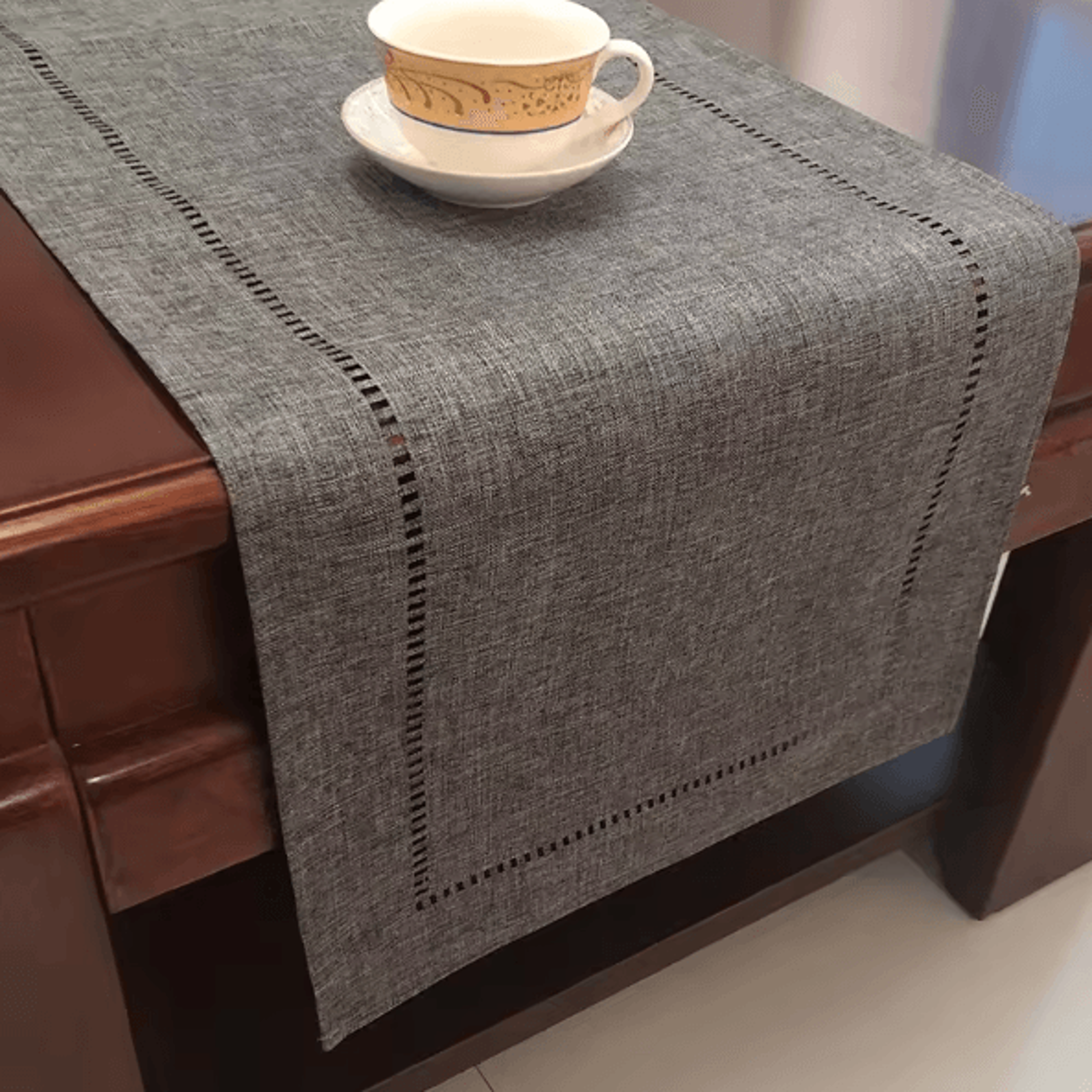Basic Linen Table Runner  Minimalist Neutral Dining Decor 10