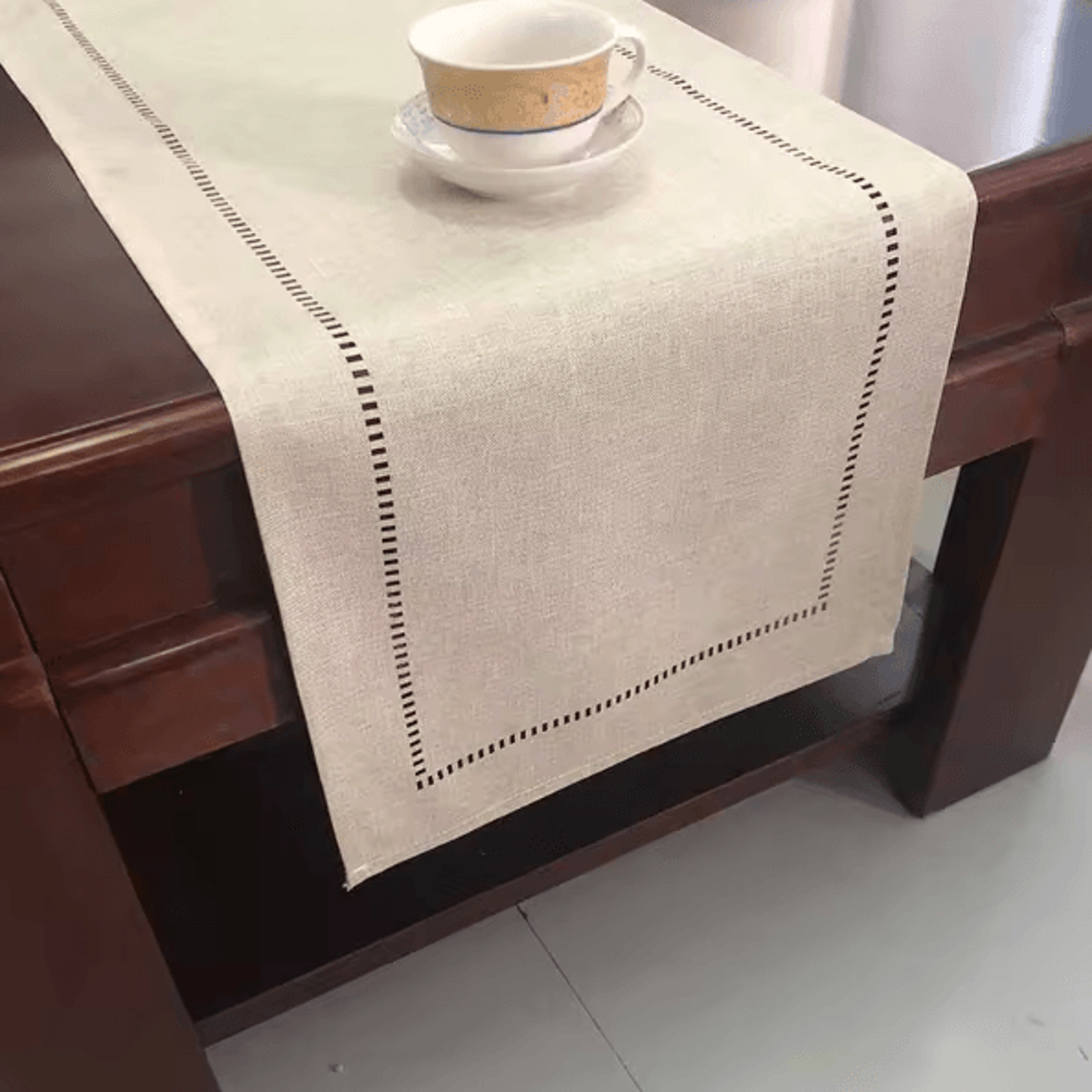 Basic Linen Table Runner  Minimalist Neutral Dining Decor 4