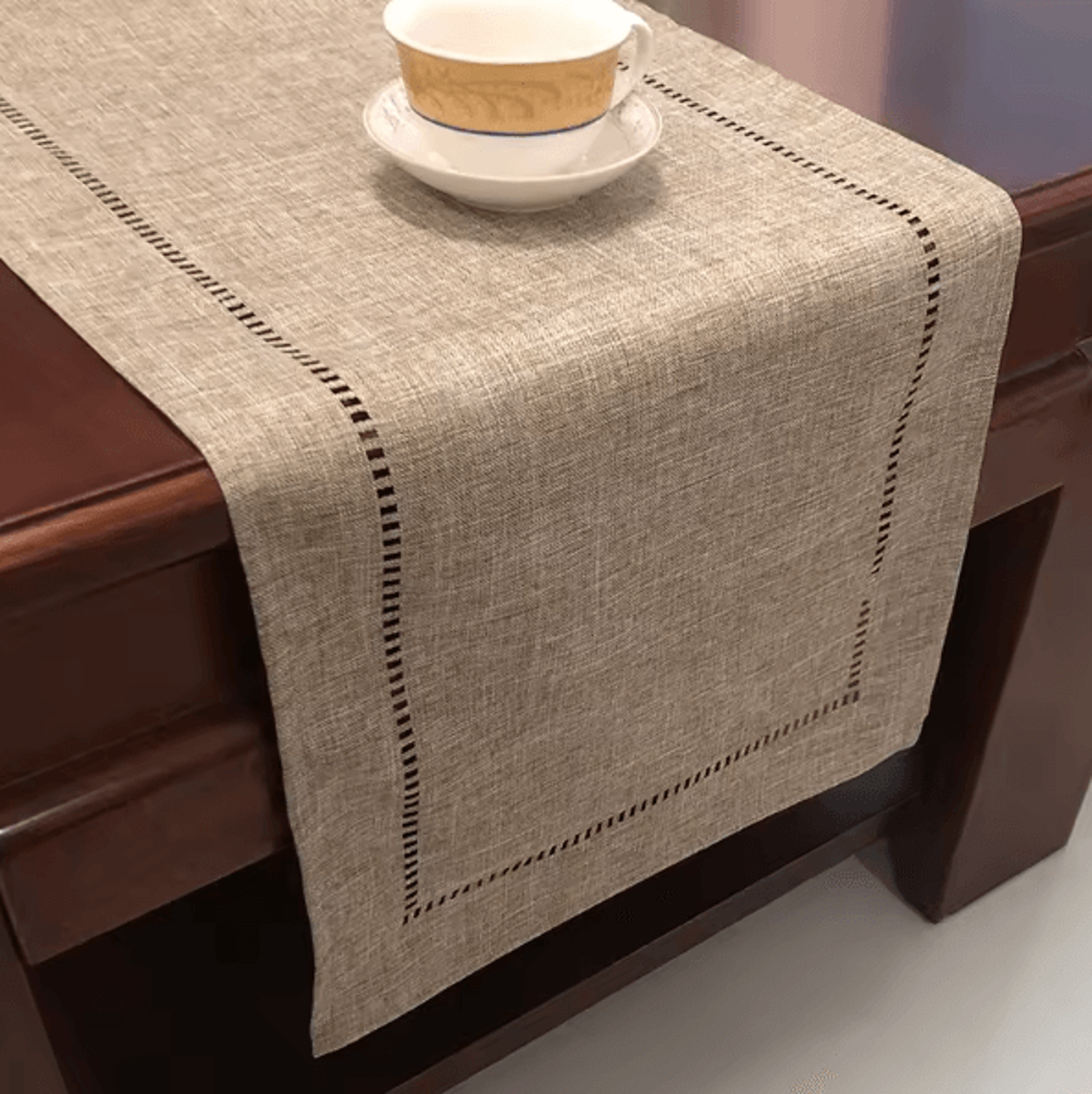 Basic Linen Table Runner  Minimalist Neutral Dining Decor 7