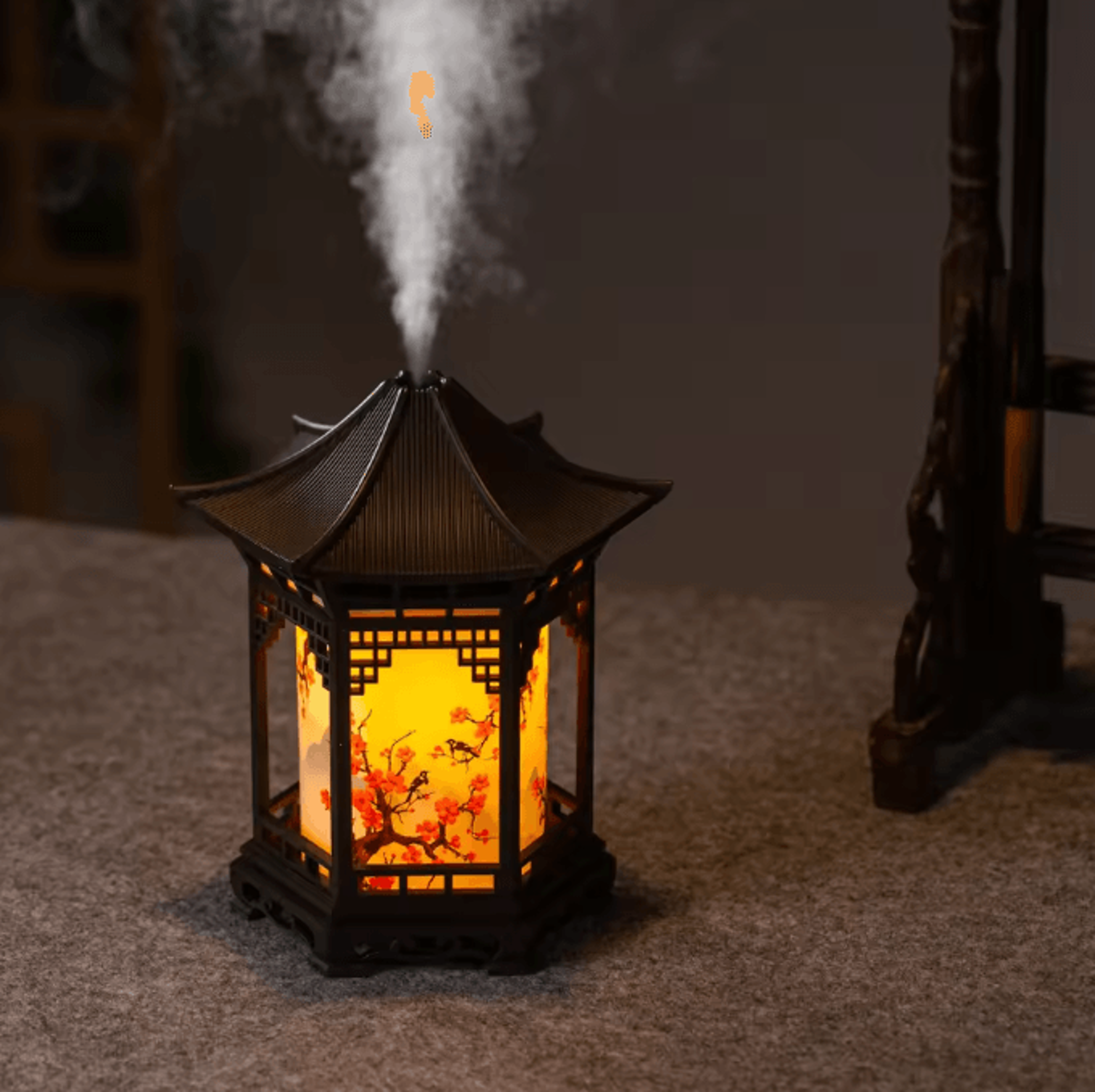 Chinese Pavilion Humidifier Night Light  Ultrasonic Mist Decorative Air Diffuser 2