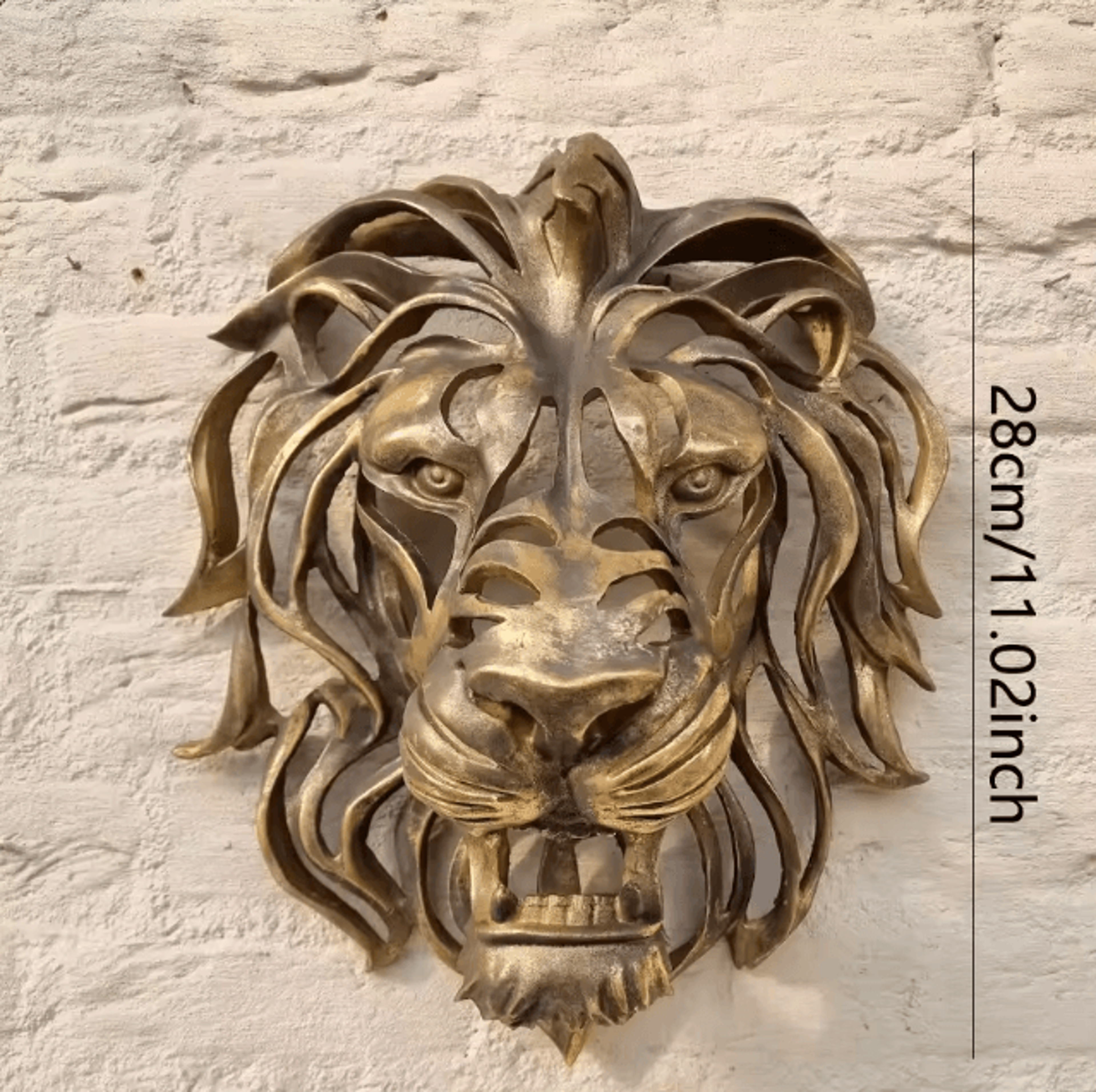 Large Gold Lion Head Wall Sculpture  Luxury Resin Wall Art For Living Room  Bedroom Decor 6
