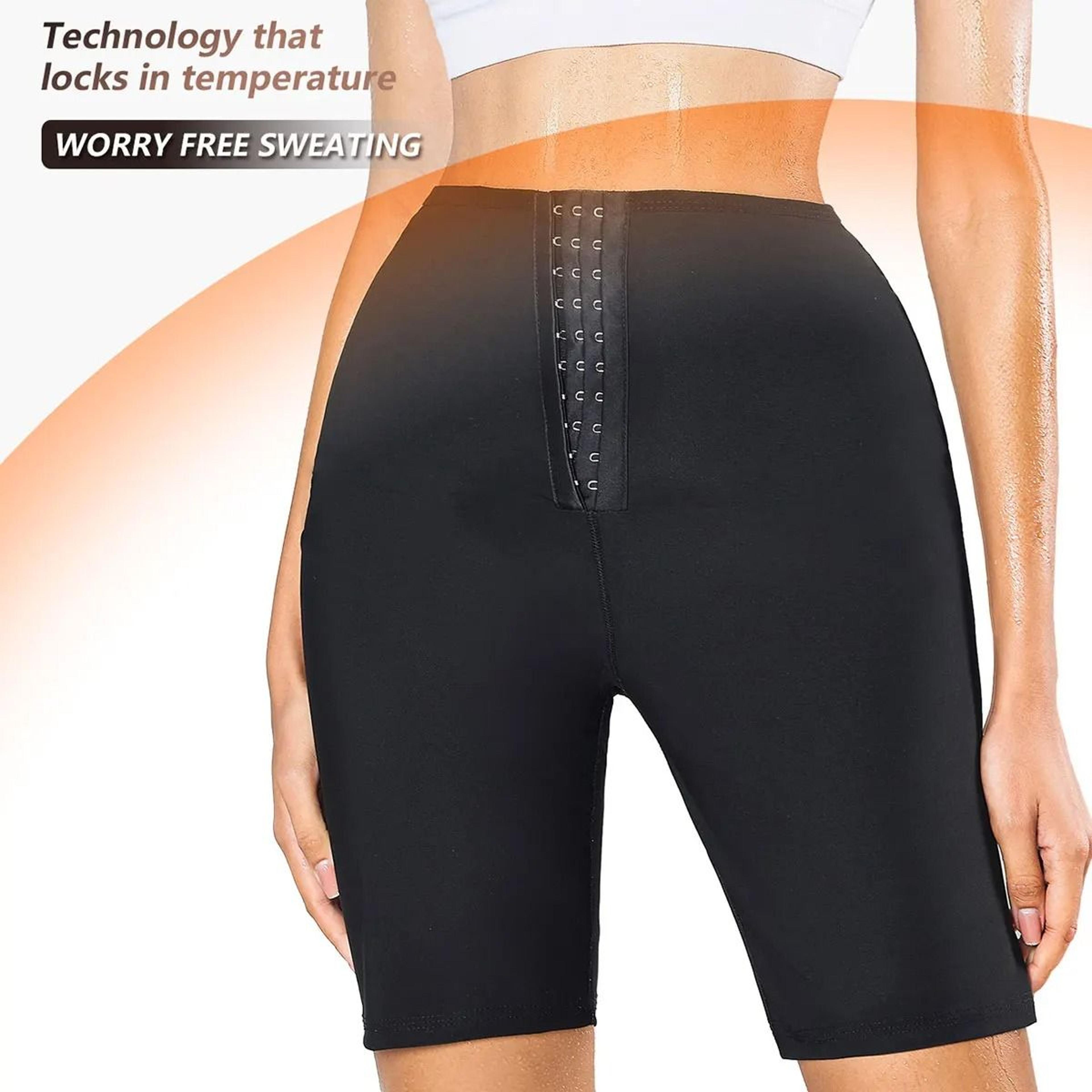 Womens High Waist Sauna Sweat Shorts 3