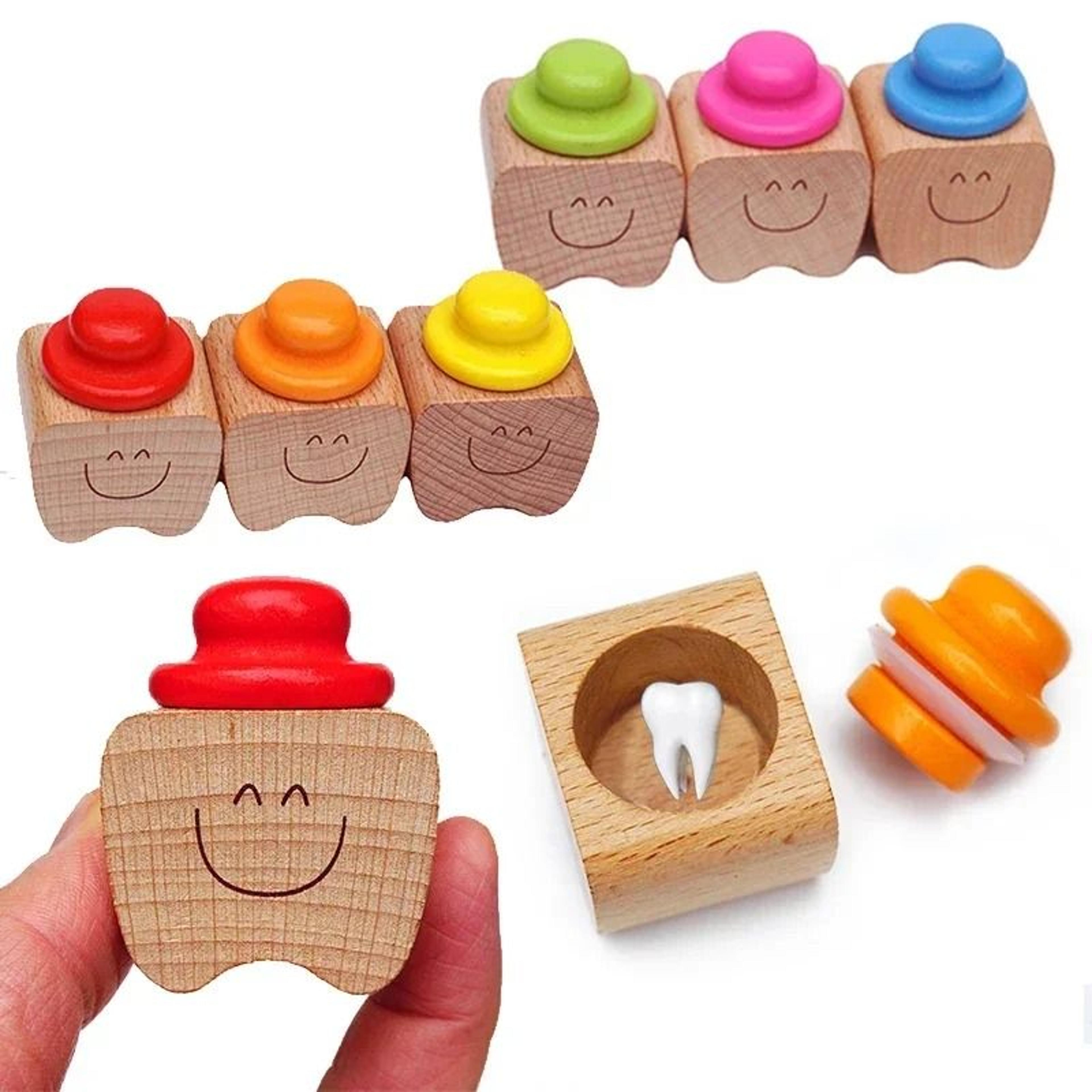 Wooden Milk Teeth Keepsake Box Baby Memory Storage Organizer 1