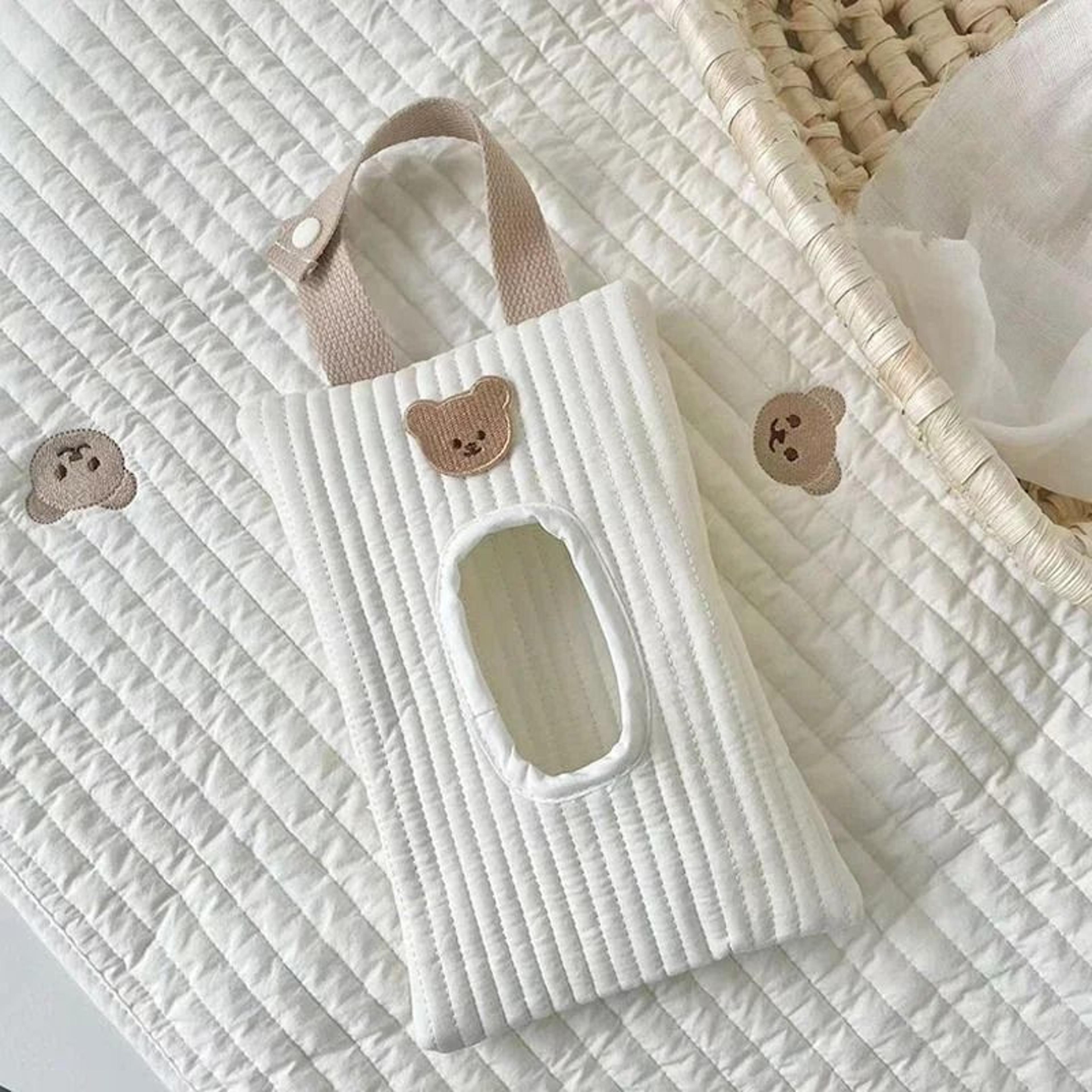 Bear Tissue Holder Hanging Storage Bag For Stroller Car And Travel 4