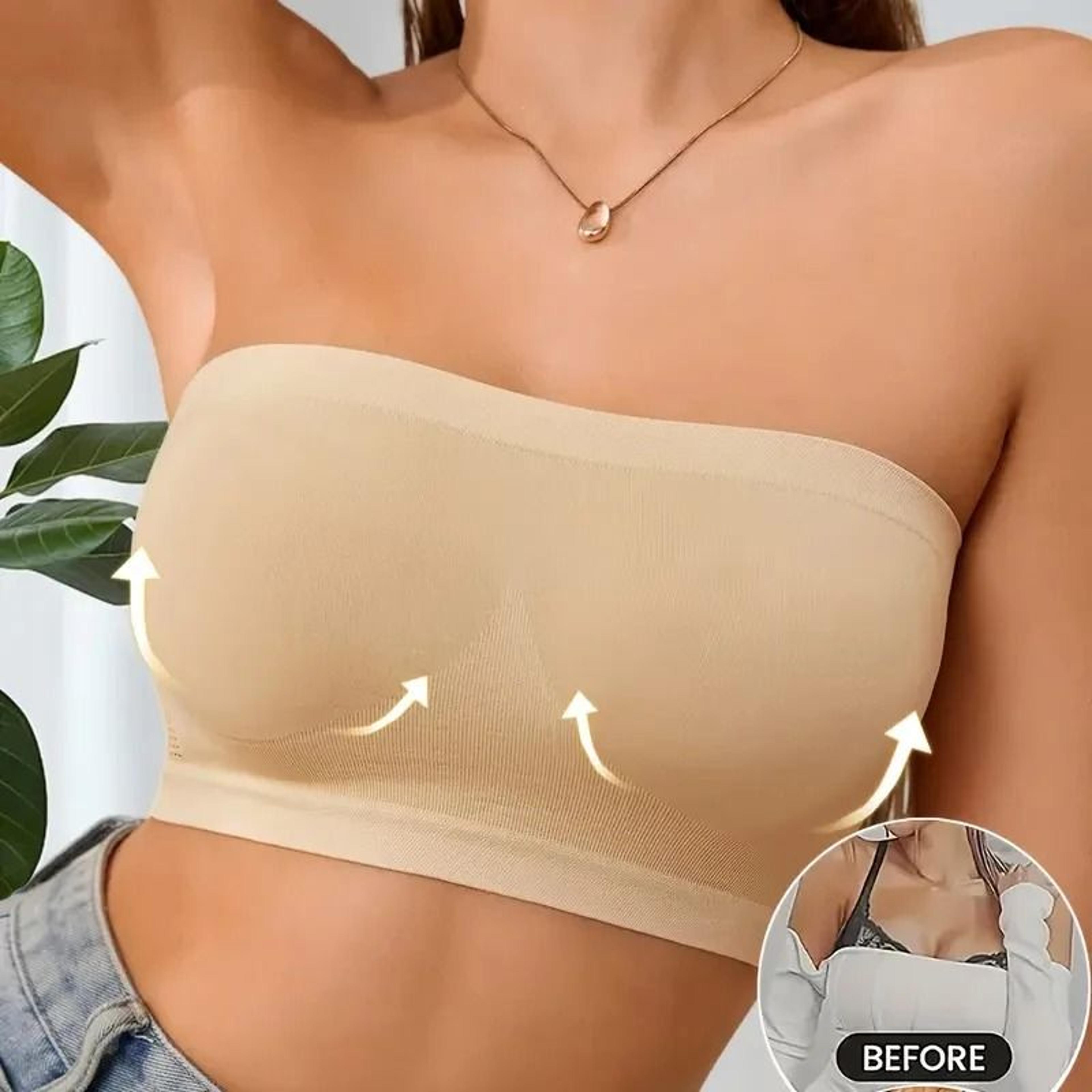 Seamless Strapless Tube Bra Breathable Stretch Bandeau Top For Women 1