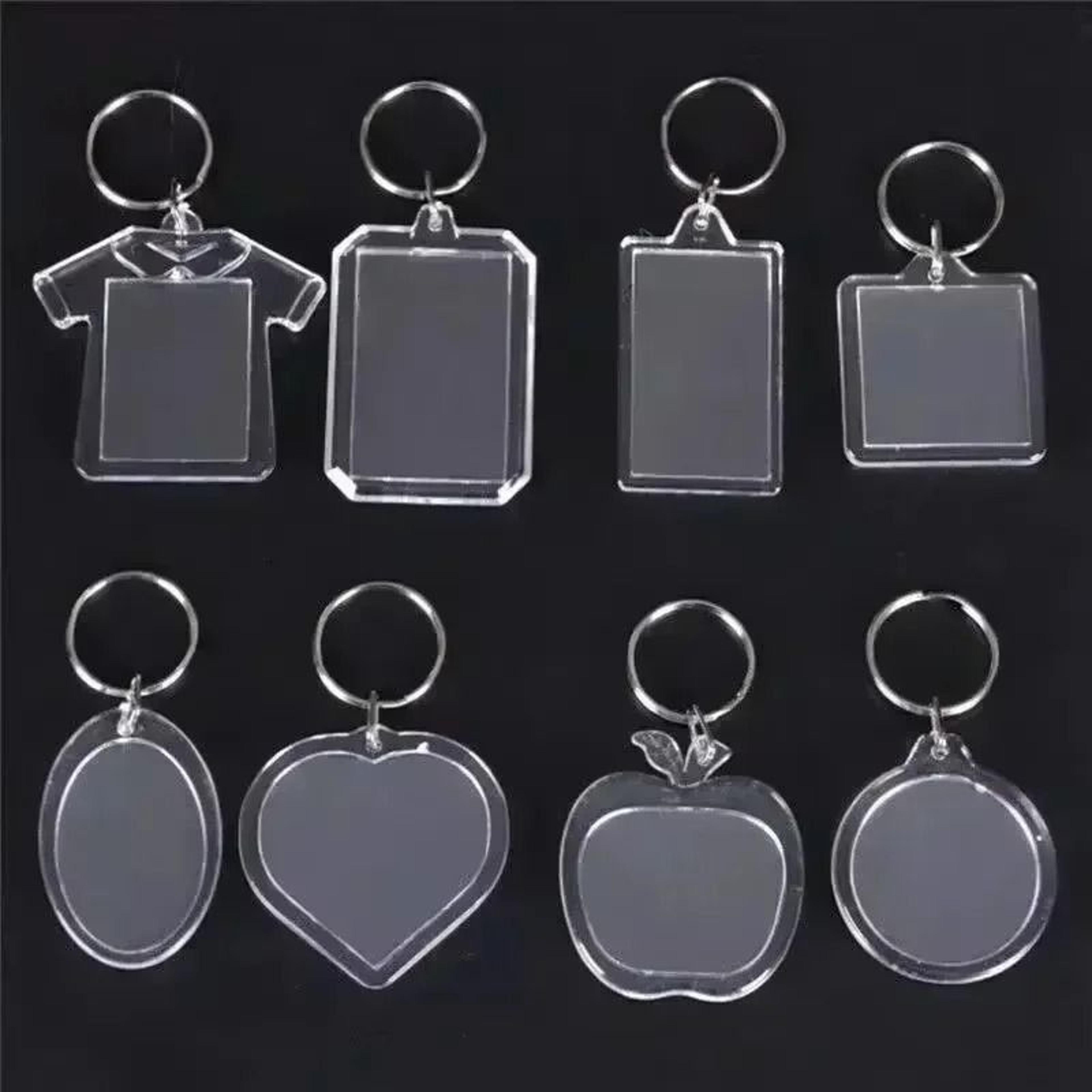 Clear Acrylic Photo Keychain Blanks Custom Insert Picture Frame Keyrings 3